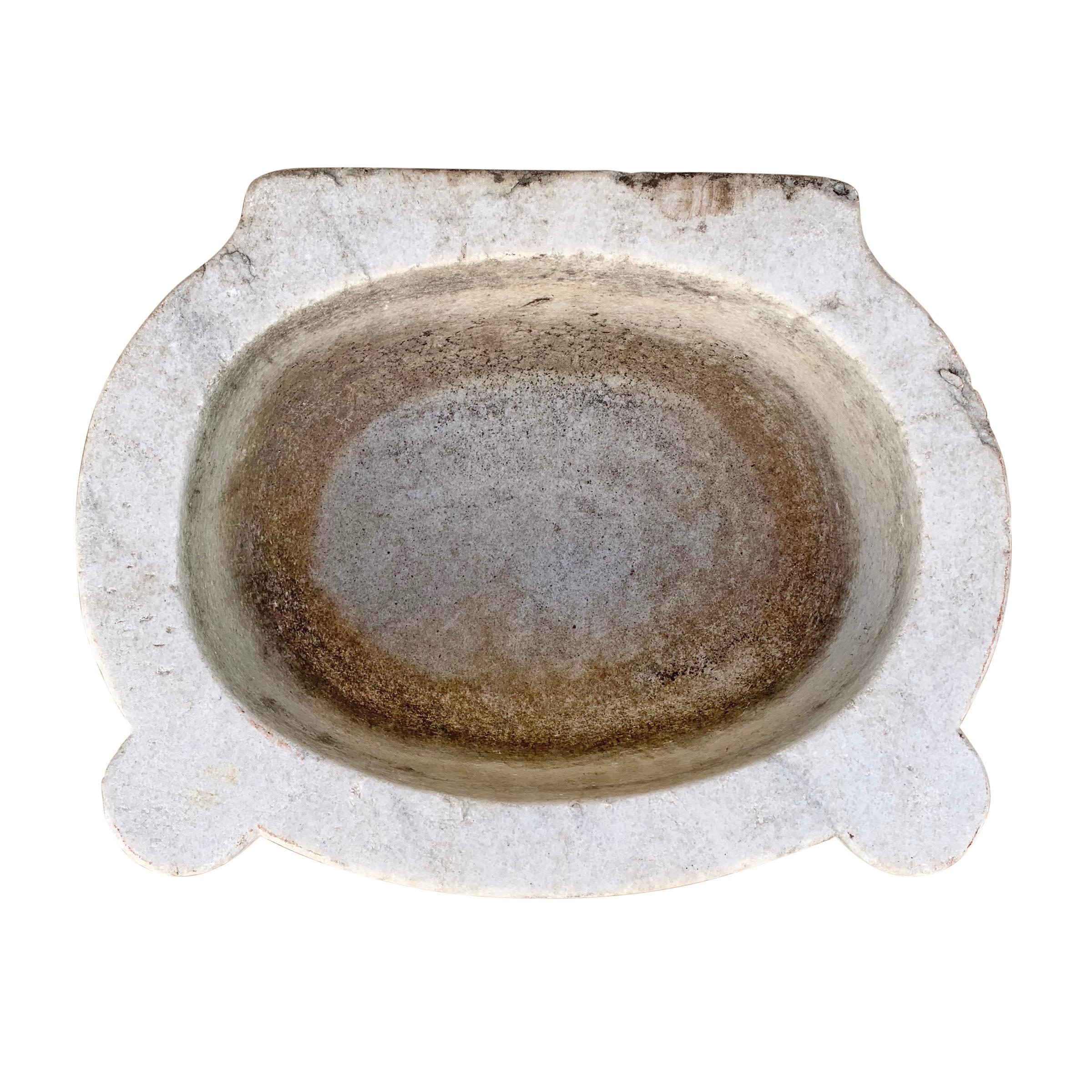 Hand-Carved 18th Century Turkish Hammam Marble Sink