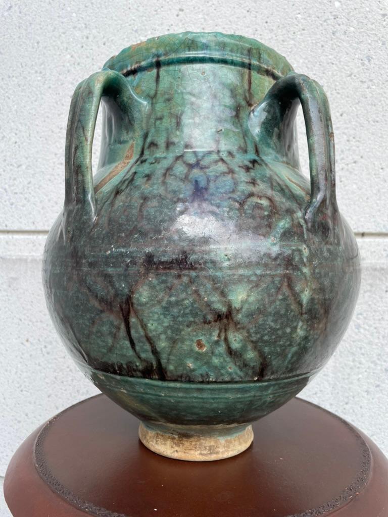 18th Century Turkish Ottoman Turquoise Glazed Storage Jar For Sale 6