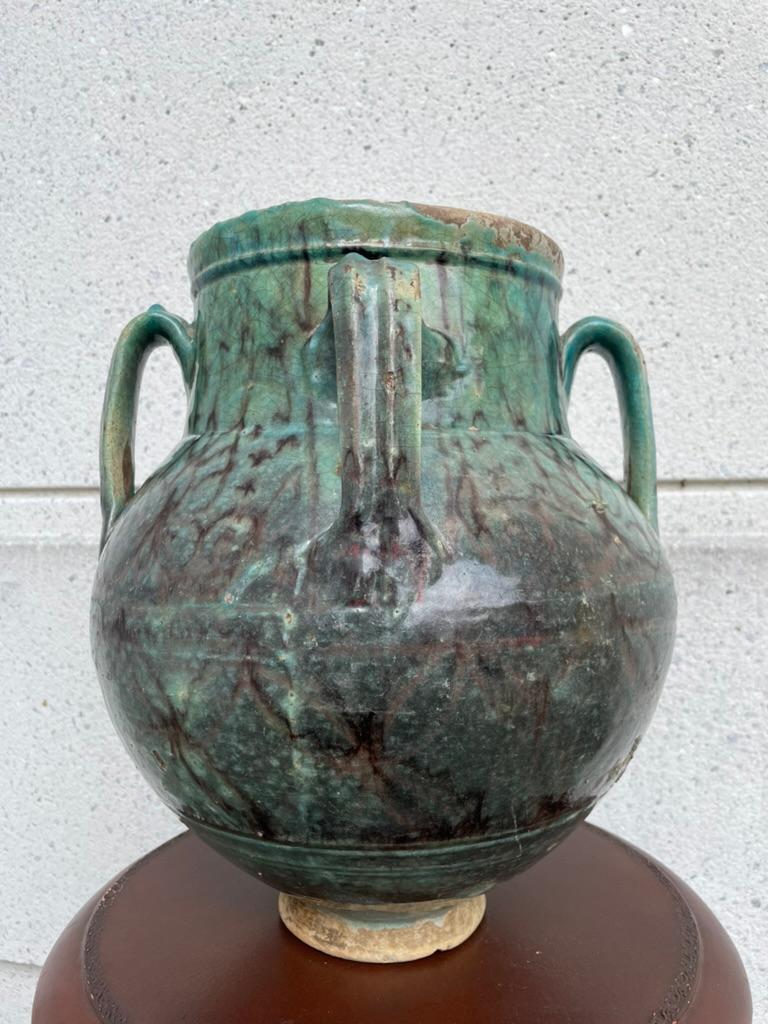 Pot de rangement turc ottoman émaillé turquoise du 18ème siècle en vente 4