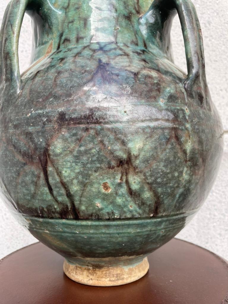 18th Century Turkish Ottoman Turquoise Glazed Storage Jar For Sale 10
