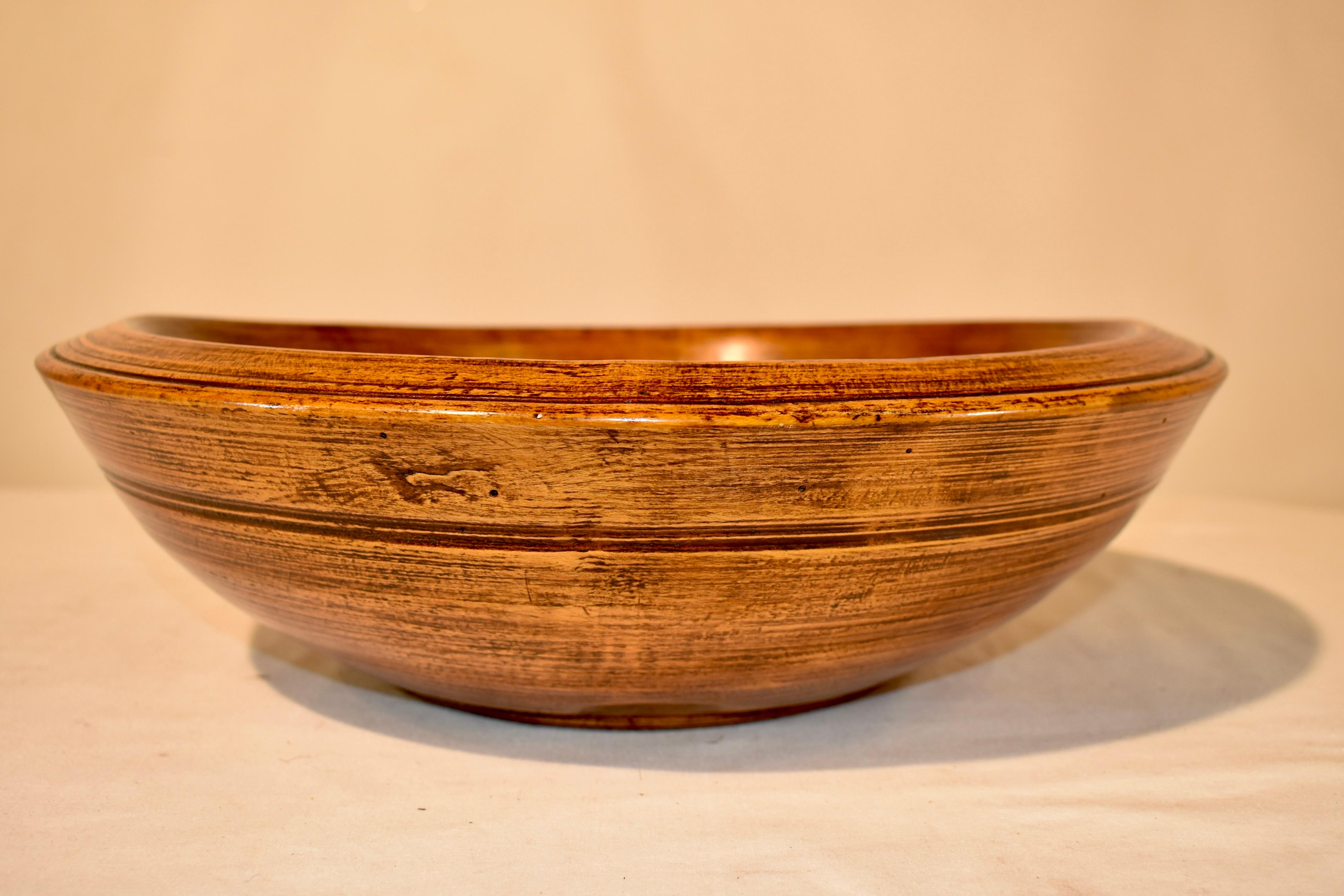 18th Century and Earlier 18th Century Turned Oak Bowl from France For Sale