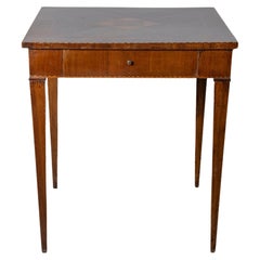 18th Century Tuscan Inlaid Game Table with Geometric Marquetry