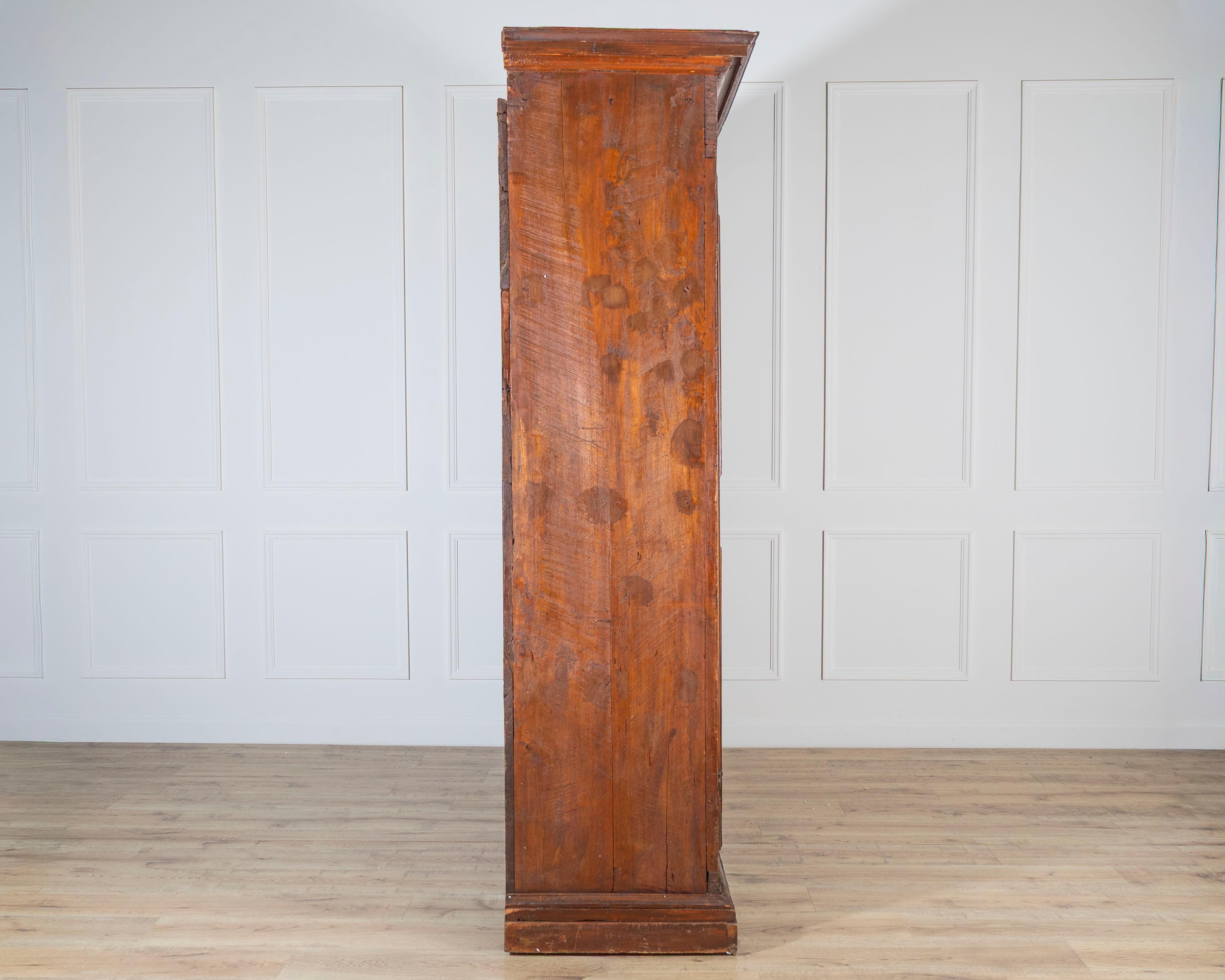 18th Century and Earlier 18th-Century Tuscan Poplar Wardrobe Dated 1751 For Sale