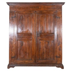 Antique 18th-Century Tuscan Poplar Wardrobe Dated 1751