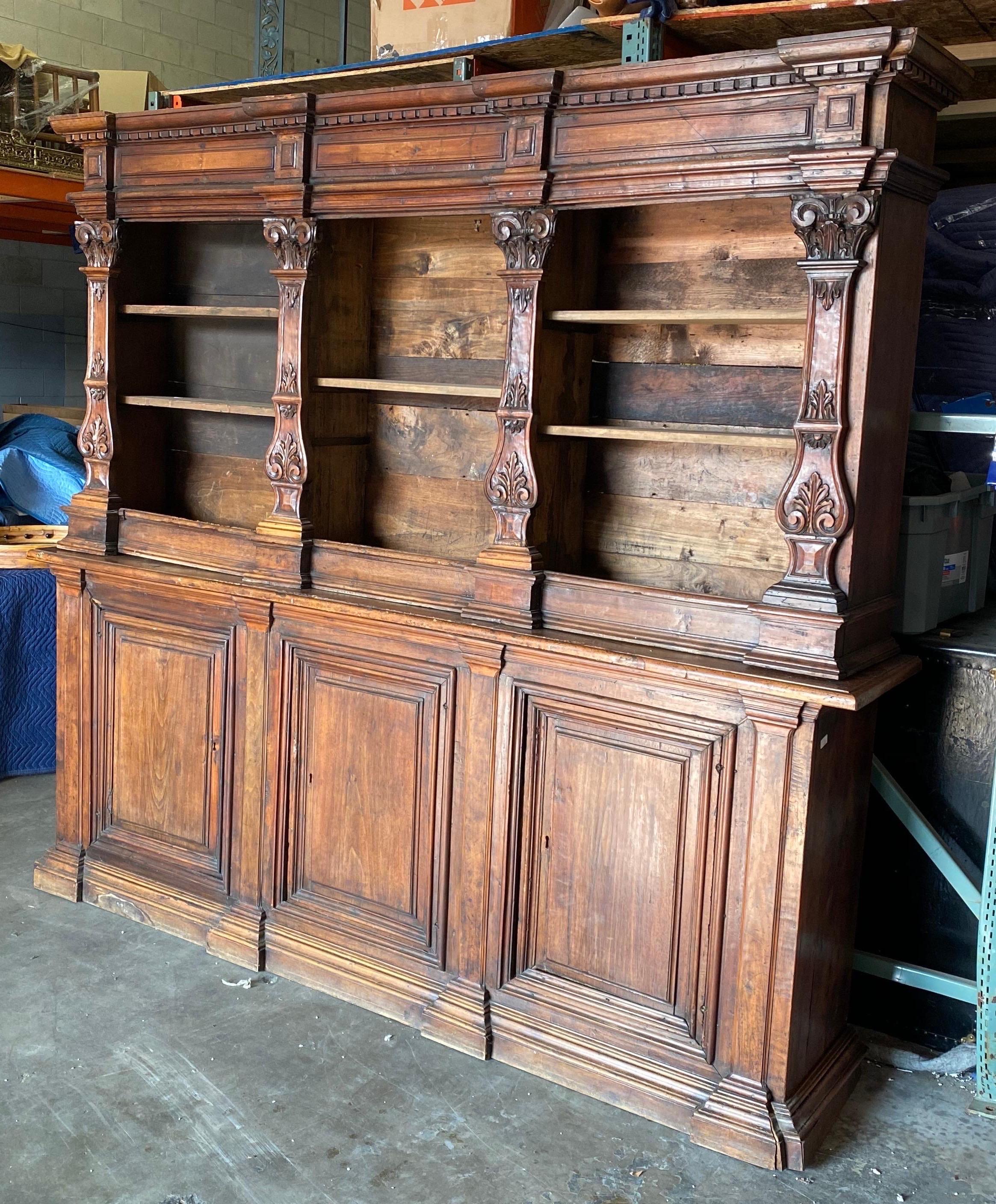 18th Century and Earlier 18th Century Tuscan Walnut Bookcase