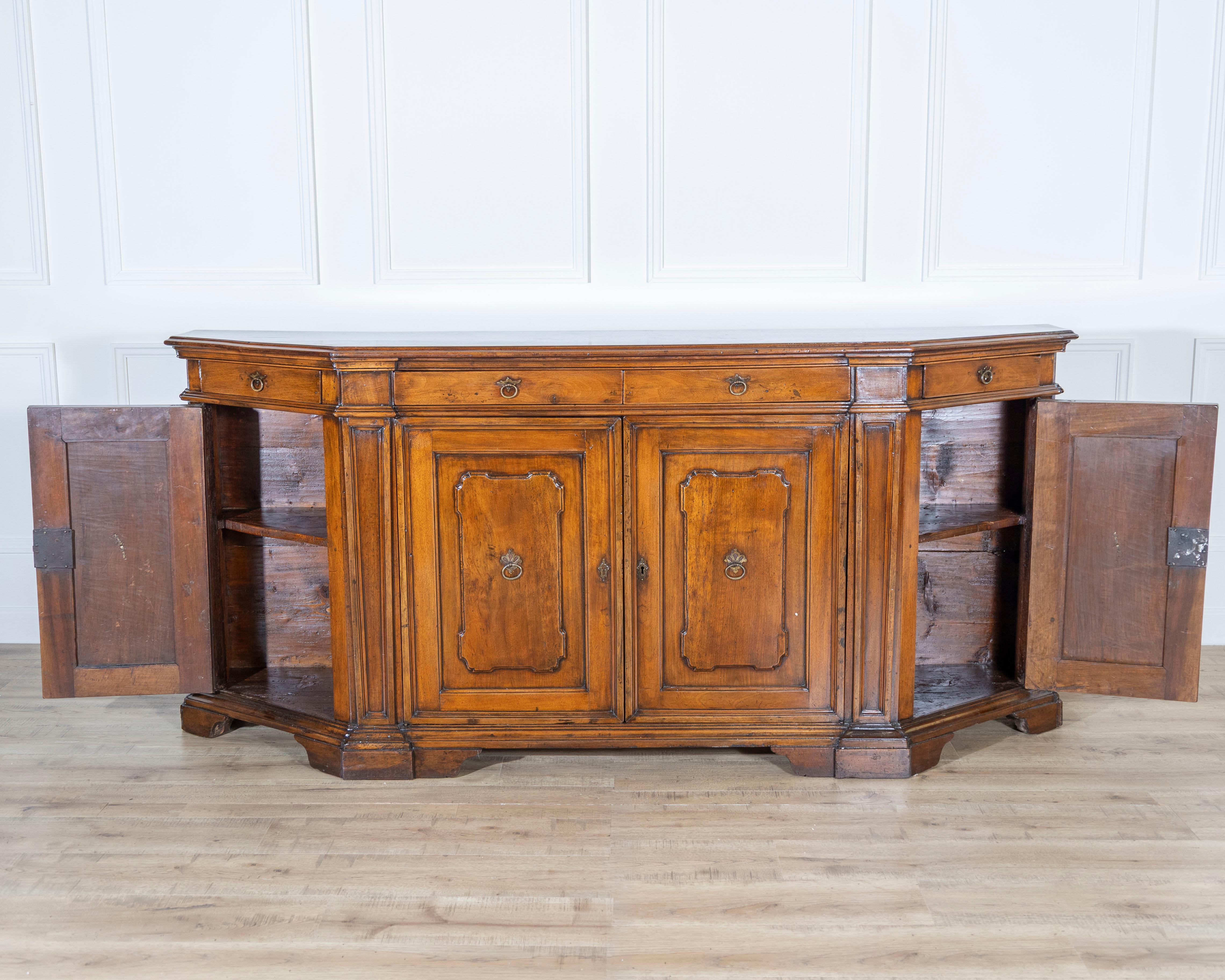 18th Century Tuscan Walnut Cornered Sideboard In Good Condition For Sale In Atlanta, GA