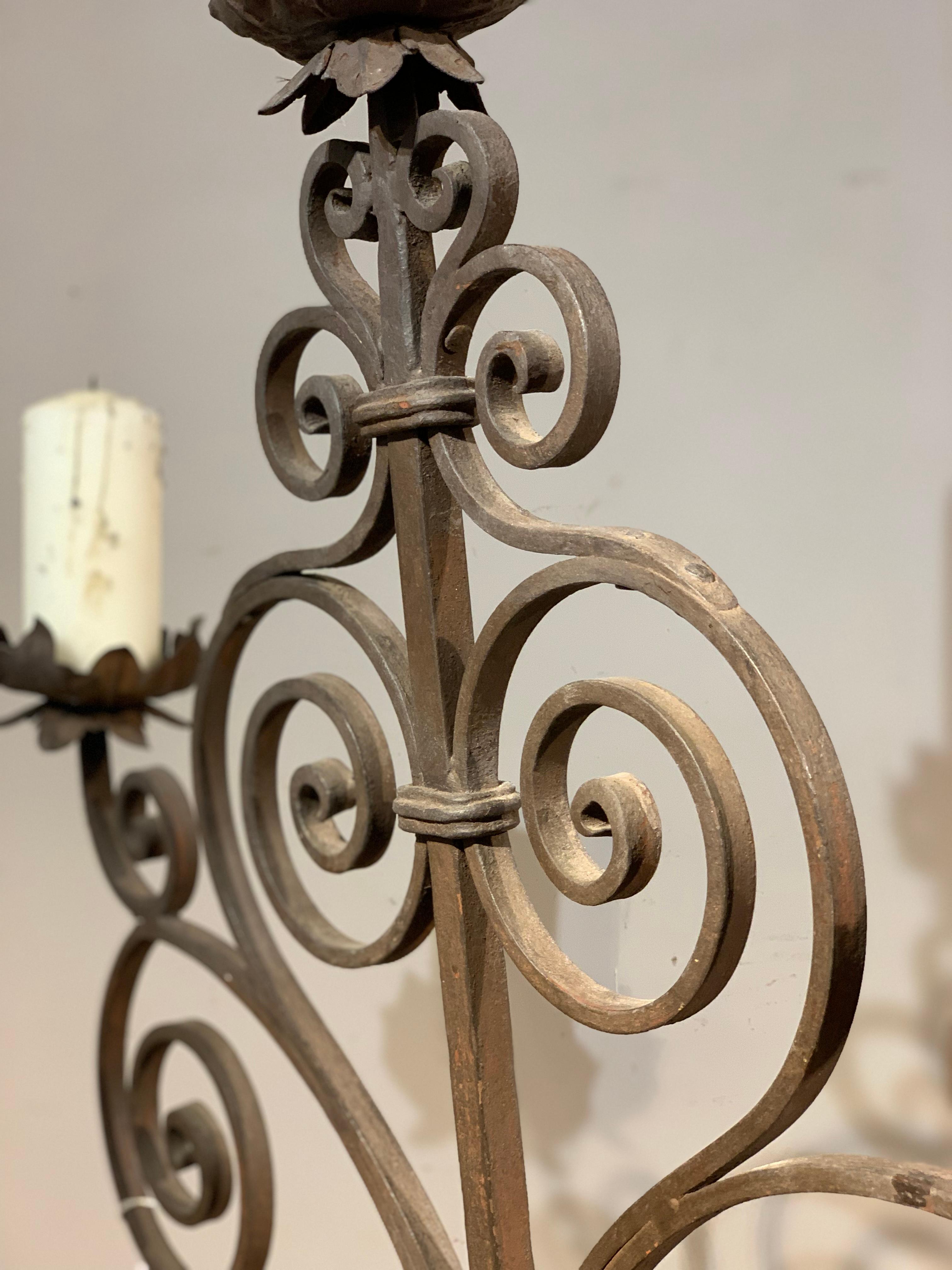 Iron 18th century  tuscany iron candelabras
