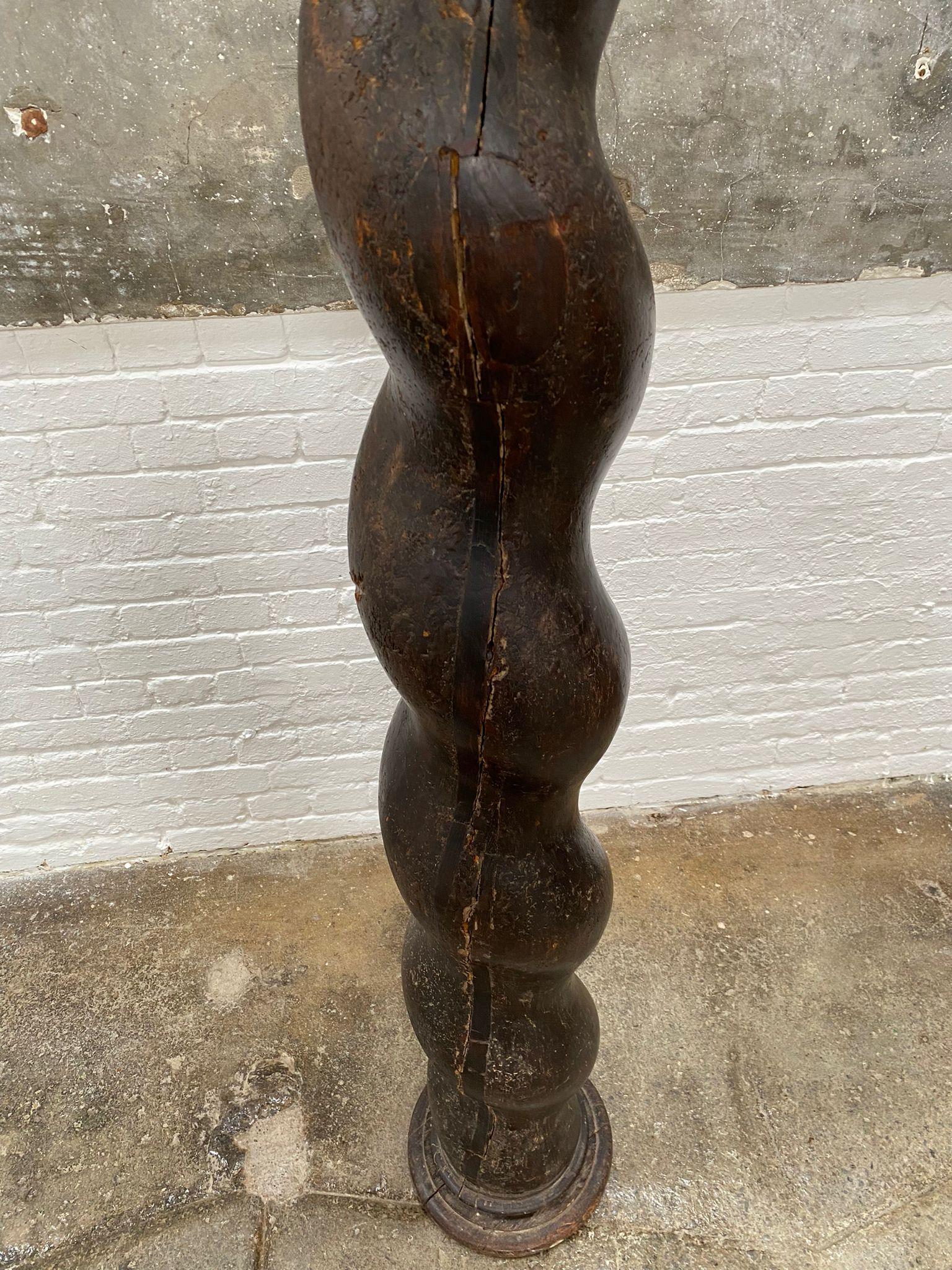French Provincial 18th Century Twisted Column Plinth Pedestal Torchere For Sale