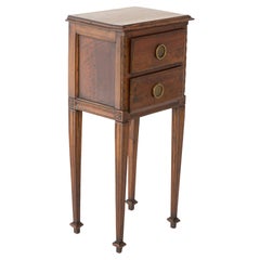 18th Century Two-Drawer Walnut Side Table Chest on Legs