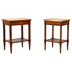 18th Century, Two French Louis XVI Veneered Wood Center Tables or Night Stands