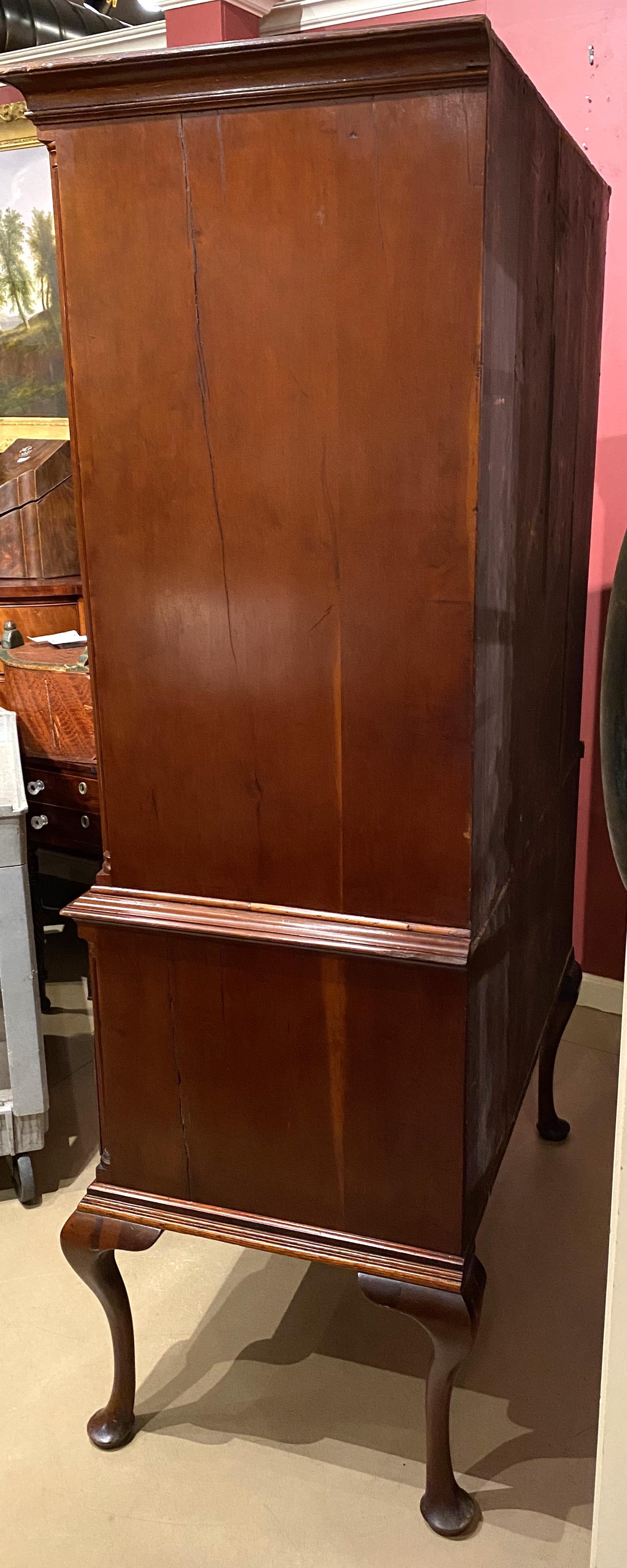 American 18th Century Two Part Chippendale Highboy in Cherrywood For Sale