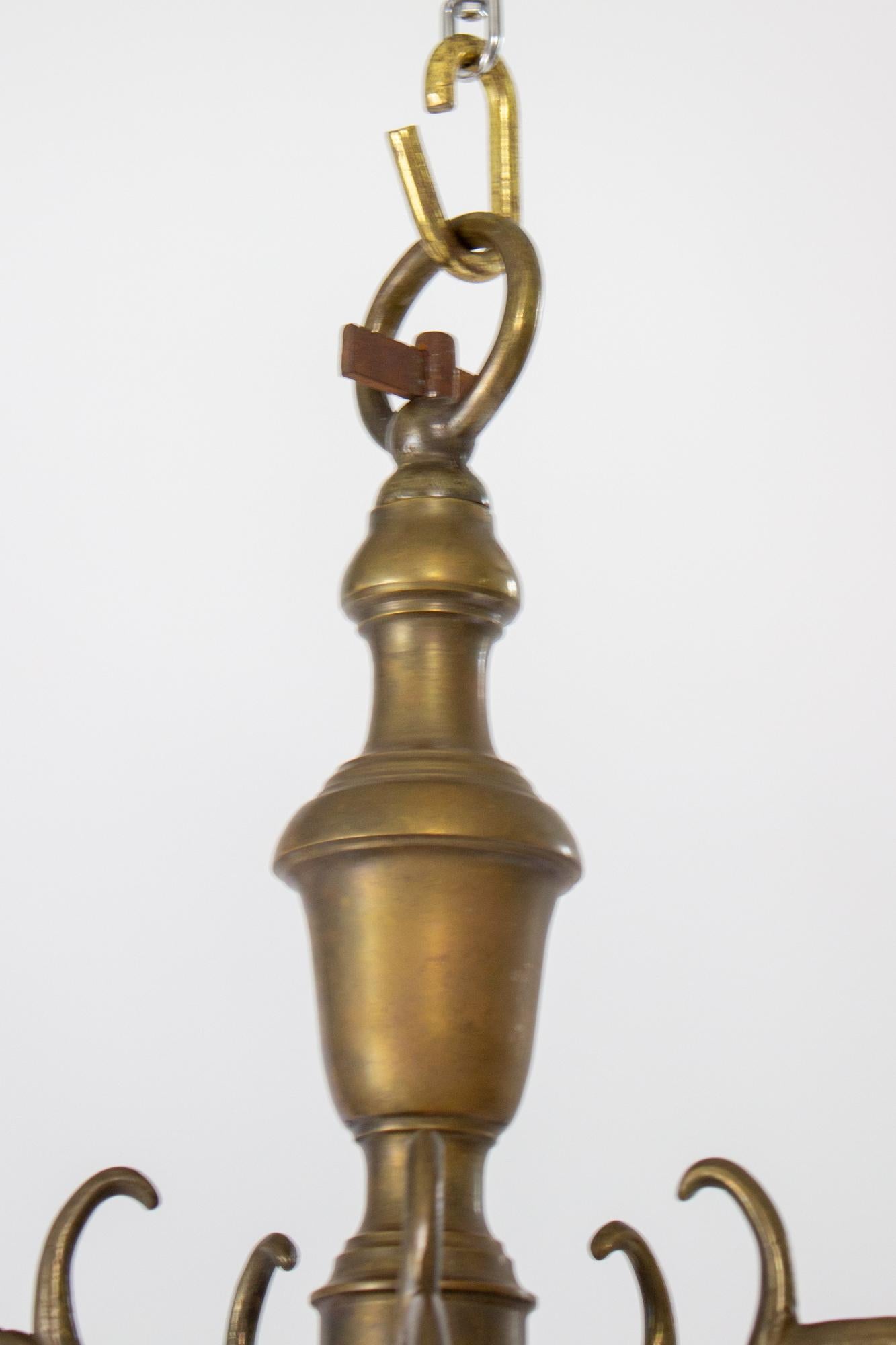 18th Century Two Tier Dutch Colonial Brass Chandelier 1