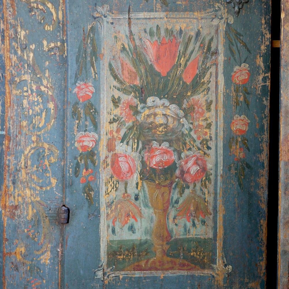 18th Century Tyrolean Blue Painted Wardrobe, 1793 2