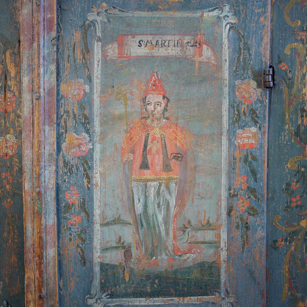 18th Century Tyrolean Blue Painted Wardrobe, 1793 1