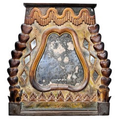 18th Century Tyrolean Hand Carved and Painted Mirror