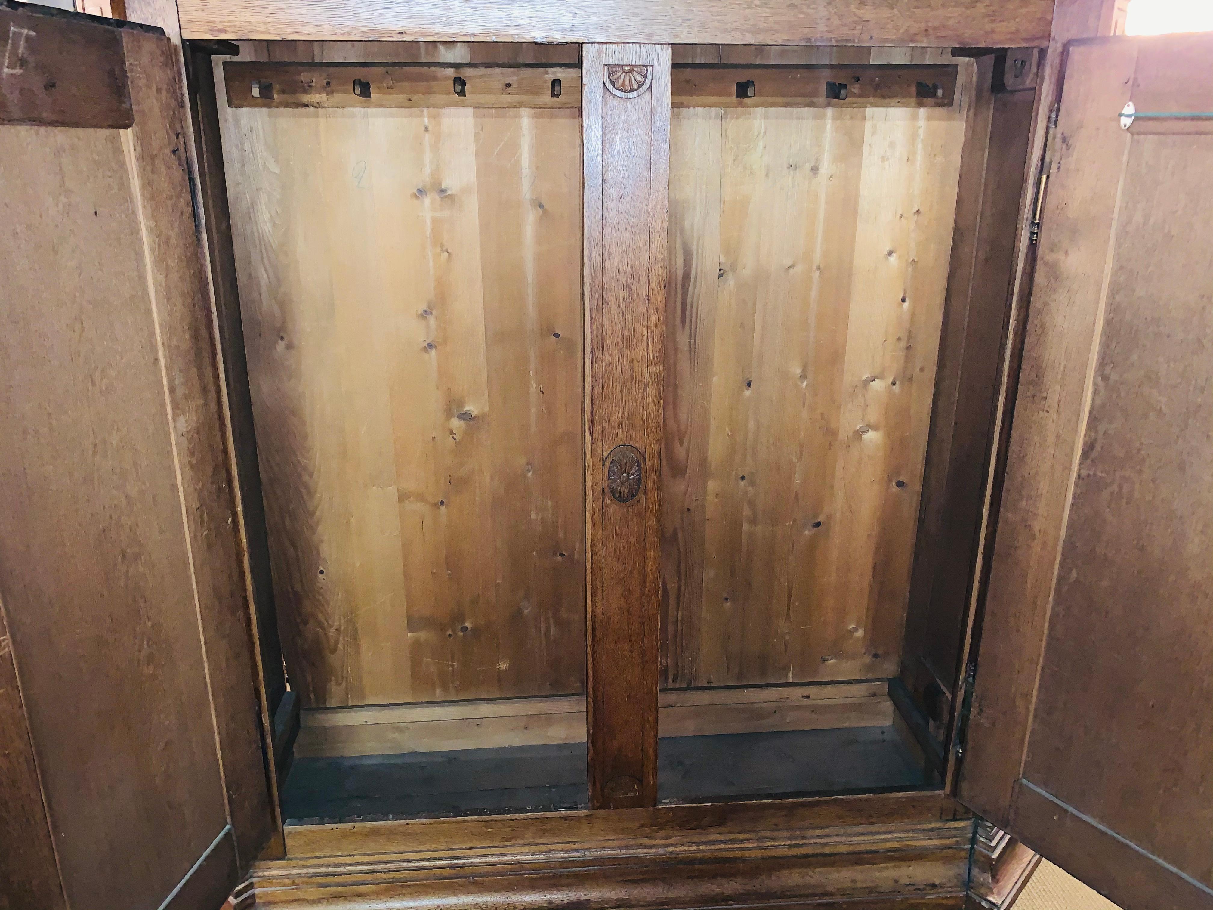 18th Century and Earlier 18th Century Unique Louis Seize Classicism Hallway Cupboard circa 1790 Oak For Sale