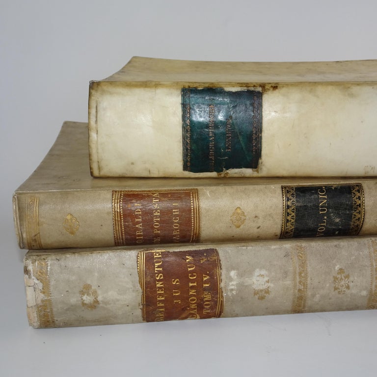18th Century Vellum Books in a Collection of Three For Sale at 1stDibs