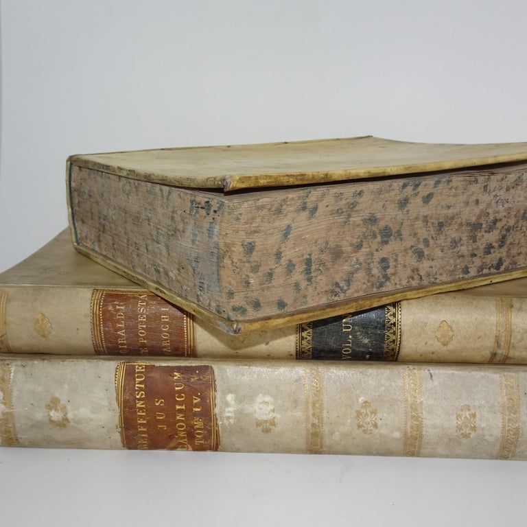 18th Century Vellum Books in a Collection of Three For Sale at 1stDibs