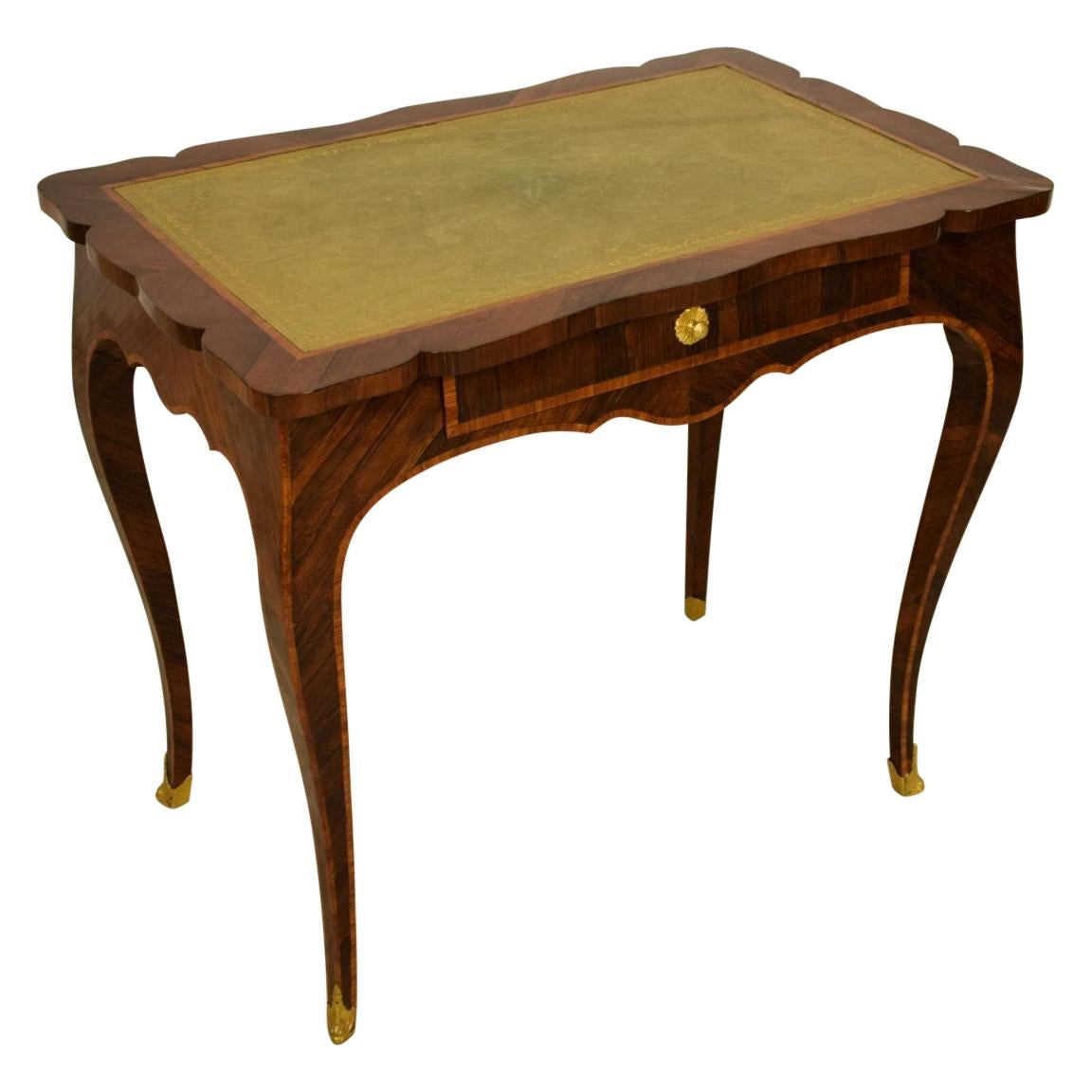 18th Century Veneered and Inlaid Wood Italian Louis XV Writing Desk For Sale