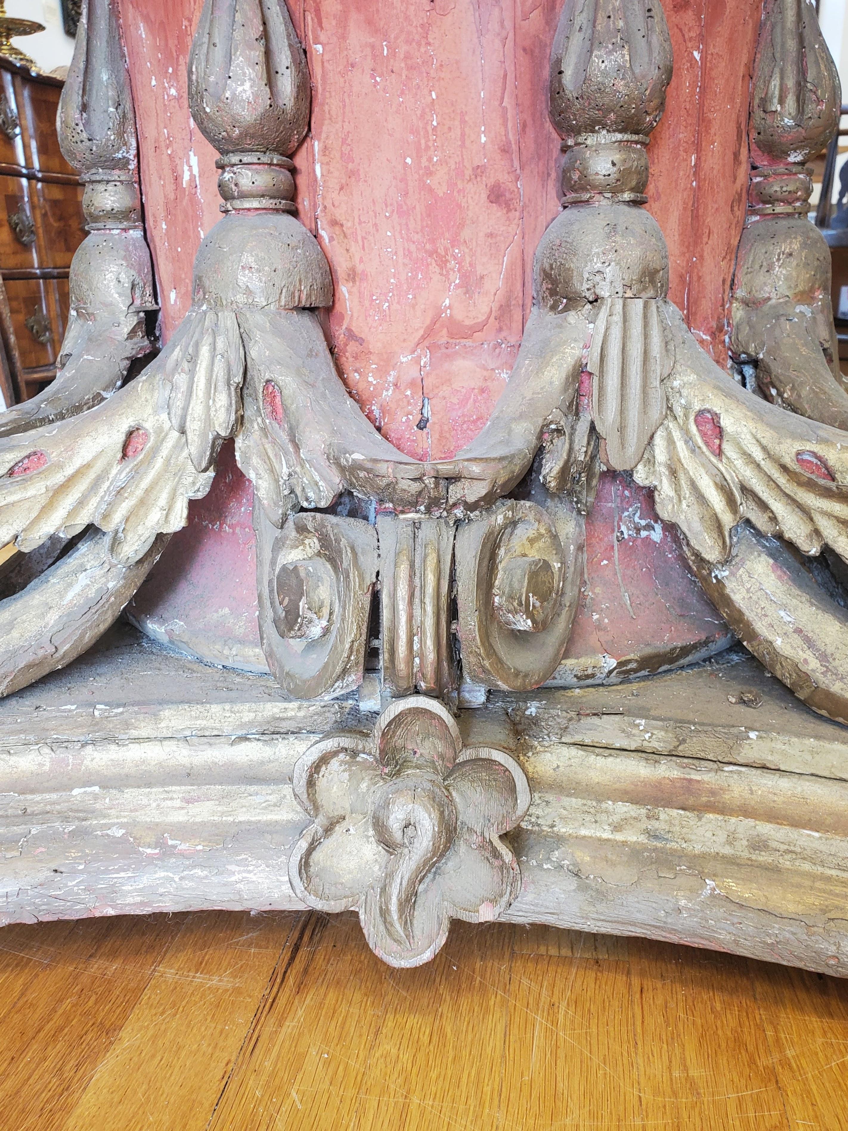 18th Century and Earlier Large 18th Century Venetian Architectural Carved Capital Table with Marble Top