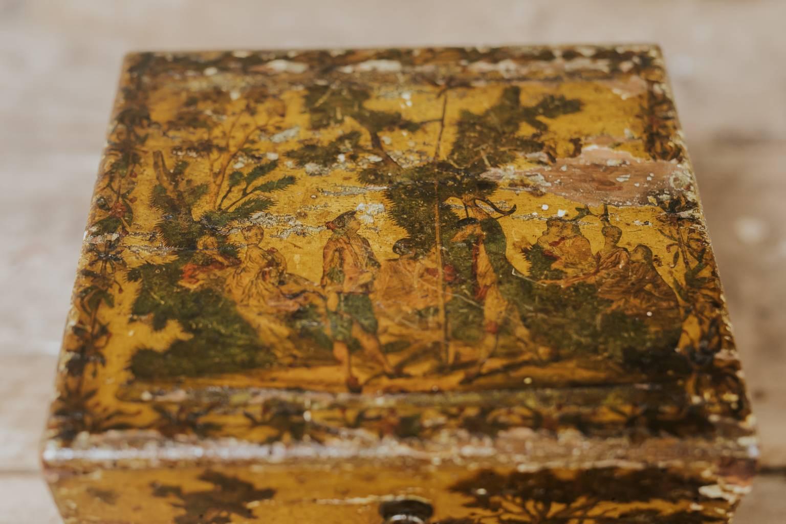 Schmuckkästchen aus venezianischem Arte Povera des 18. Jahrhunderts im Zustand „Starke Gebrauchsspuren“ im Angebot in Brecht, BE