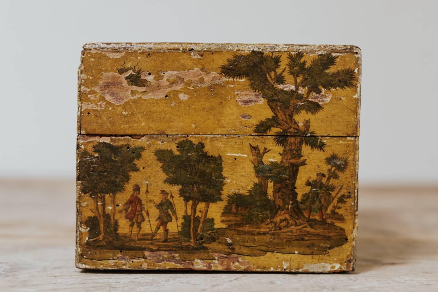 18th Century Venetian Arte Povera Jewelry Box For Sale 1