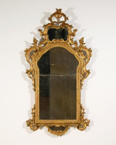 18th Century, Venetian Baroque Carved Giltwood Mirror