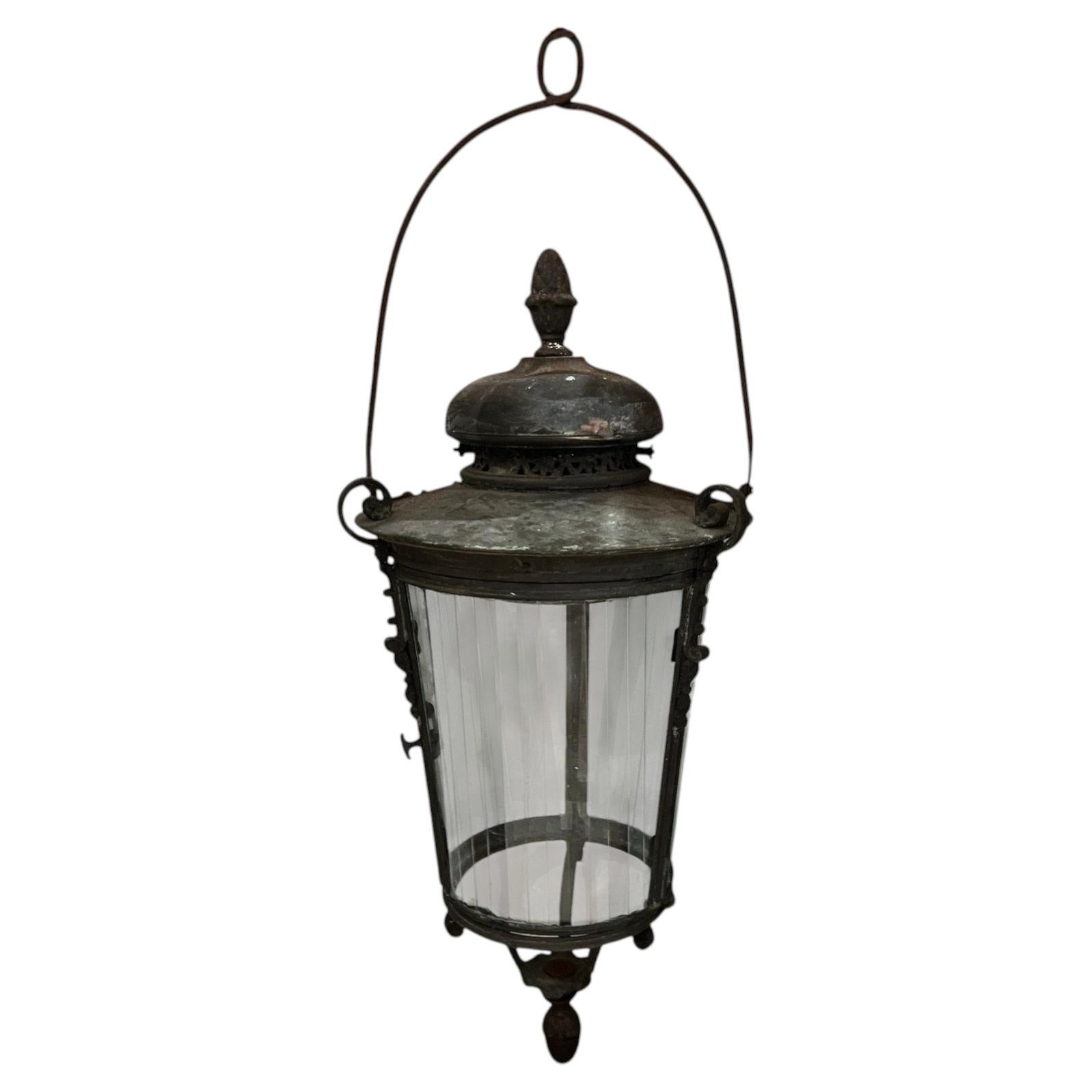18th Century Venetian Bronze Large Lantern For Sale