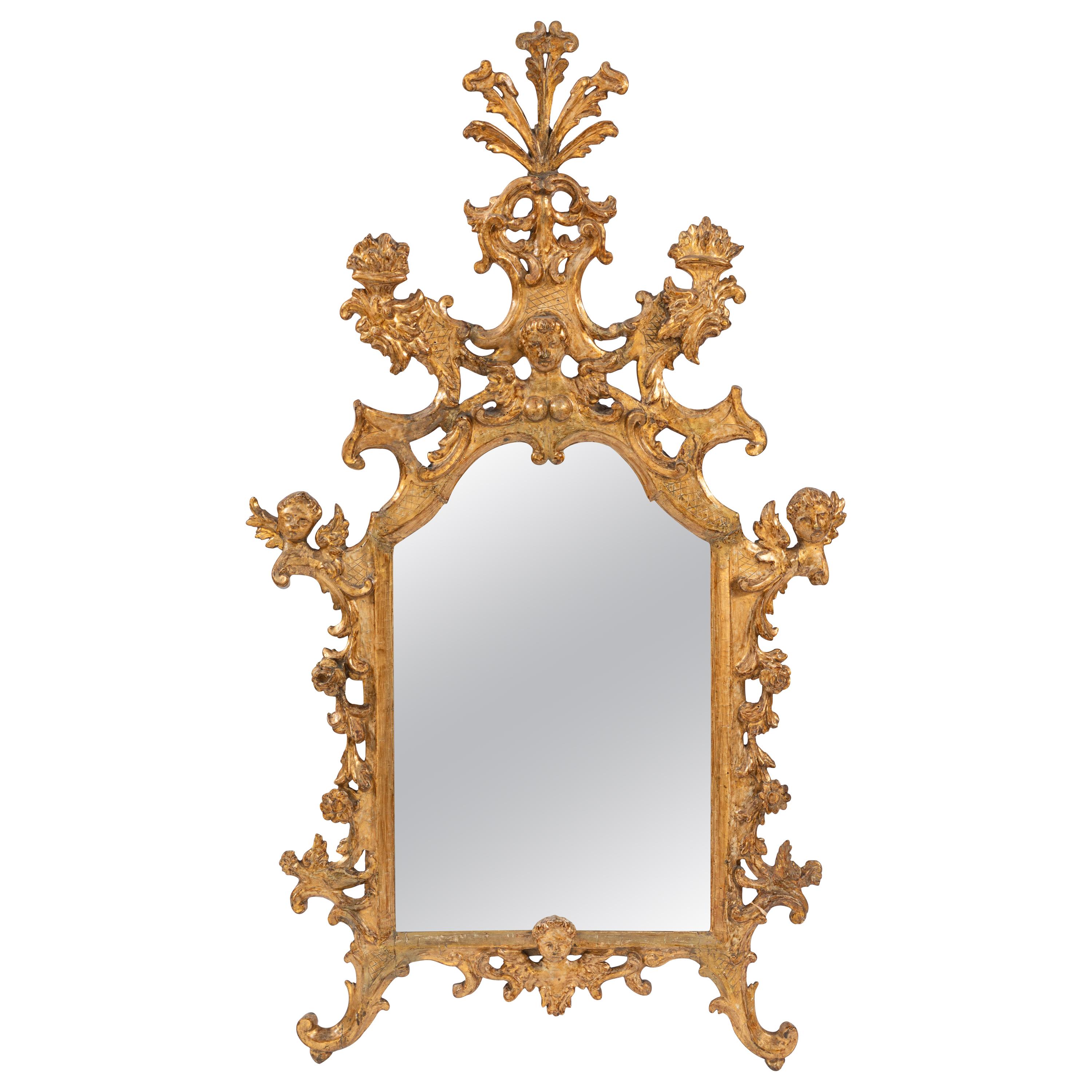 18th Century Venetian Carved Giltwood Mirror