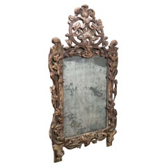 18th Century Venetian Carved Wood Pierced Mirror 18th Century Venetian Carved Wood Pierced Mirror