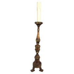 18. Jahrhundert venezianischen vergoldeten Holz Kerze Stand oder Spike