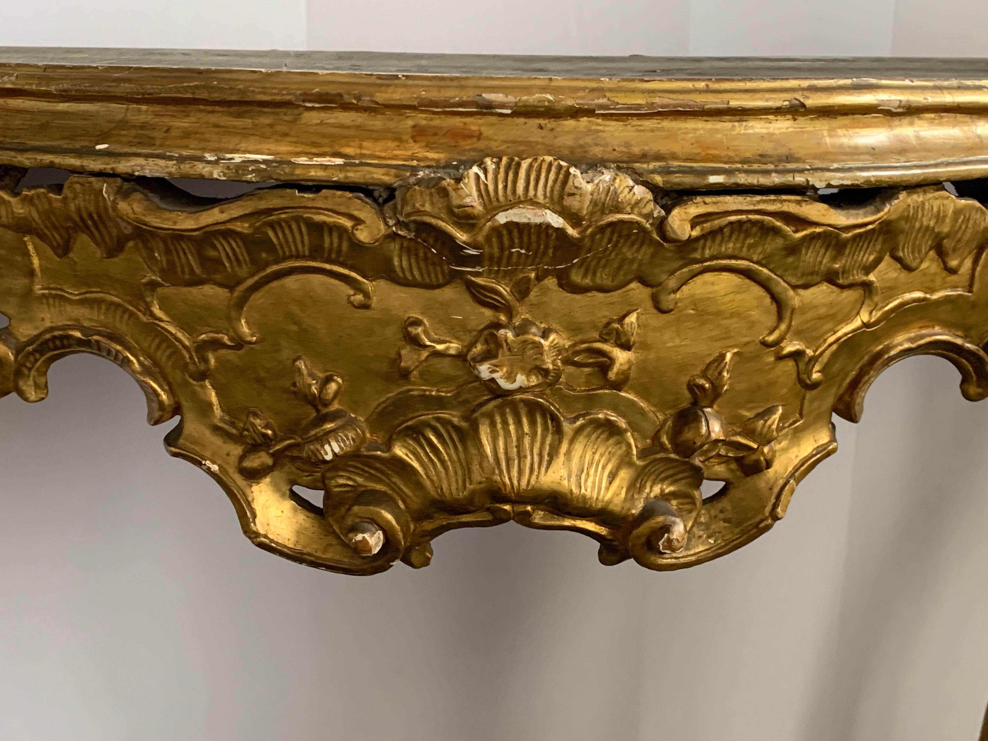 18th Century Venetian Gold Gilt Console from Italy For Sale 2
