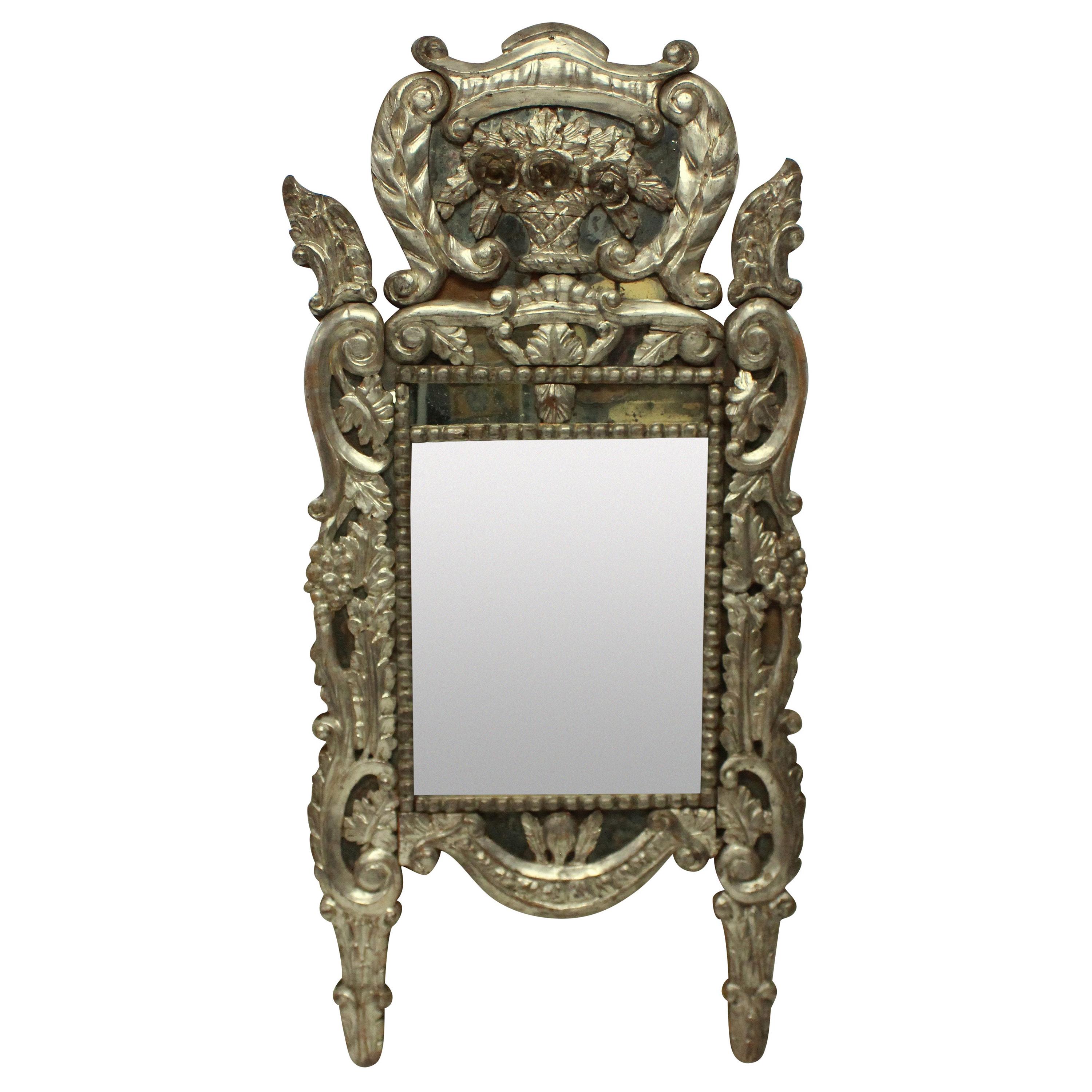 18th Century Venetian Mirror in Silver Leaf