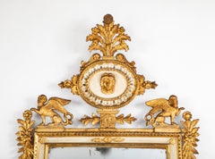18th Century Venetian Neoclassical Gilt Wood and Painted Mirror