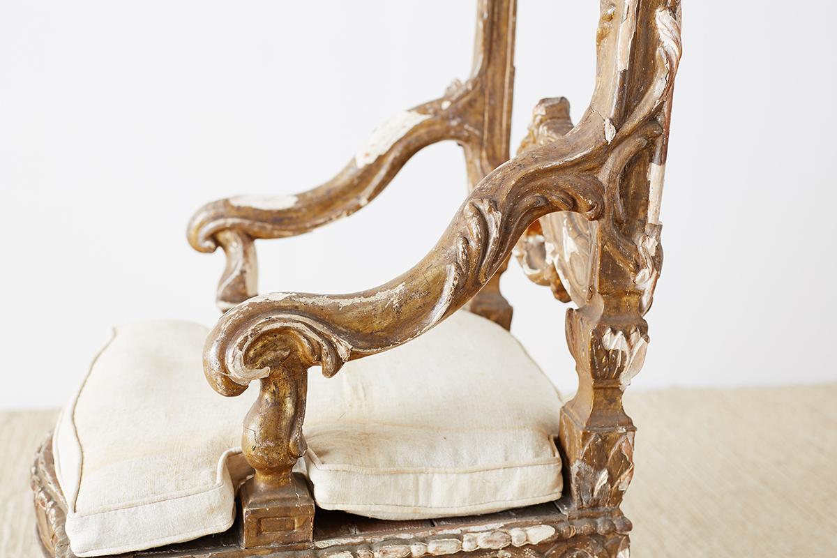 18th Century Venetian Neoclassical Parade Chair or Kings Chair 5