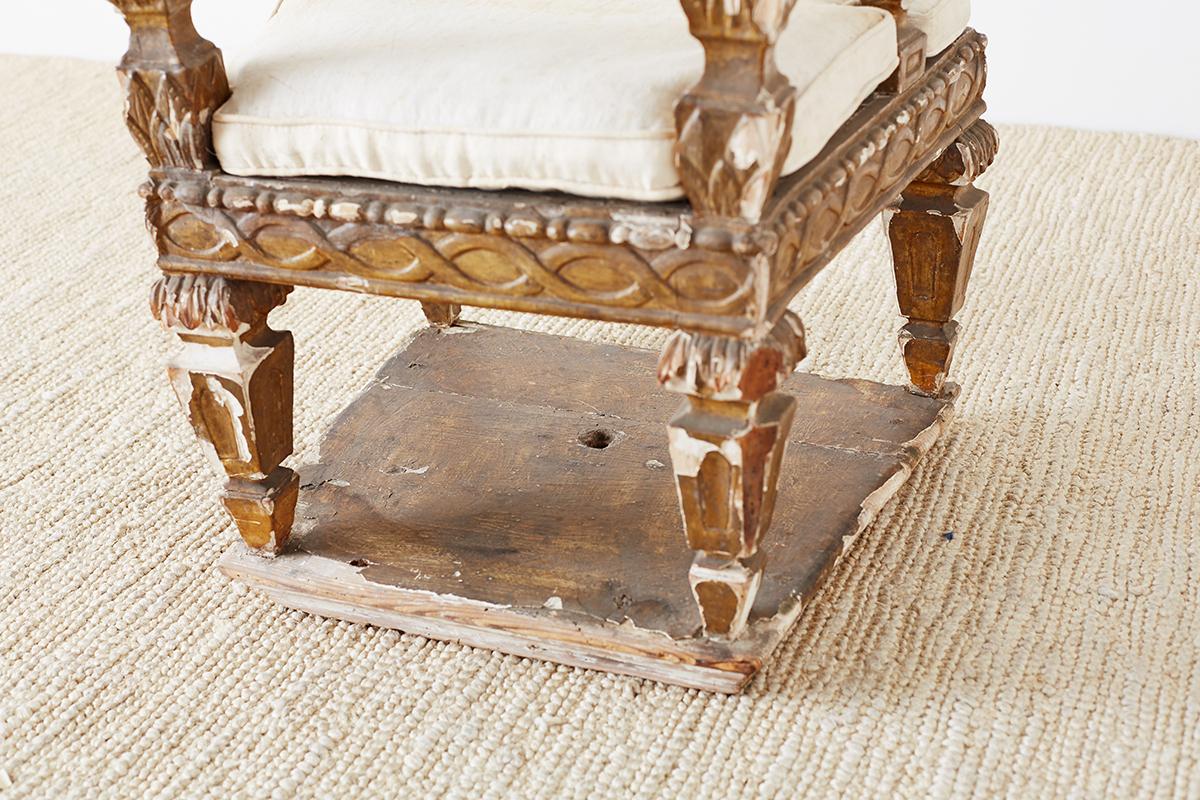 18th Century Venetian Neoclassical Parade Chair or Kings Chair 11