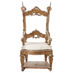 18th Century Venetian Neoclassical Parade Chair or Kings Chair