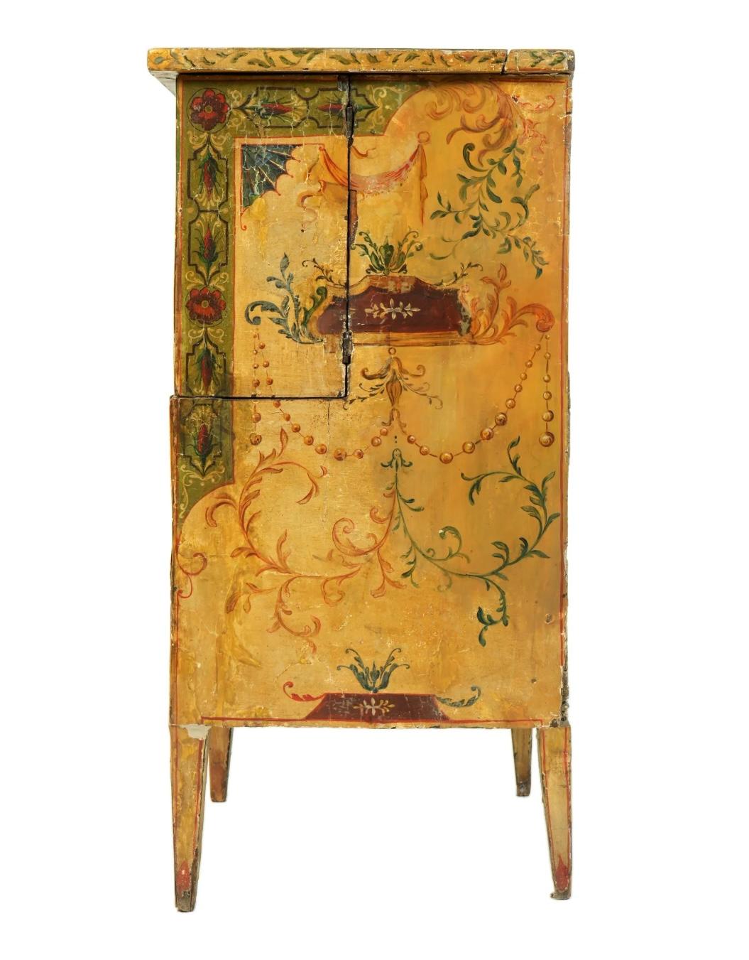 Neoclassical 18th Century Venetian Paint Decorated Metamorphic Commode