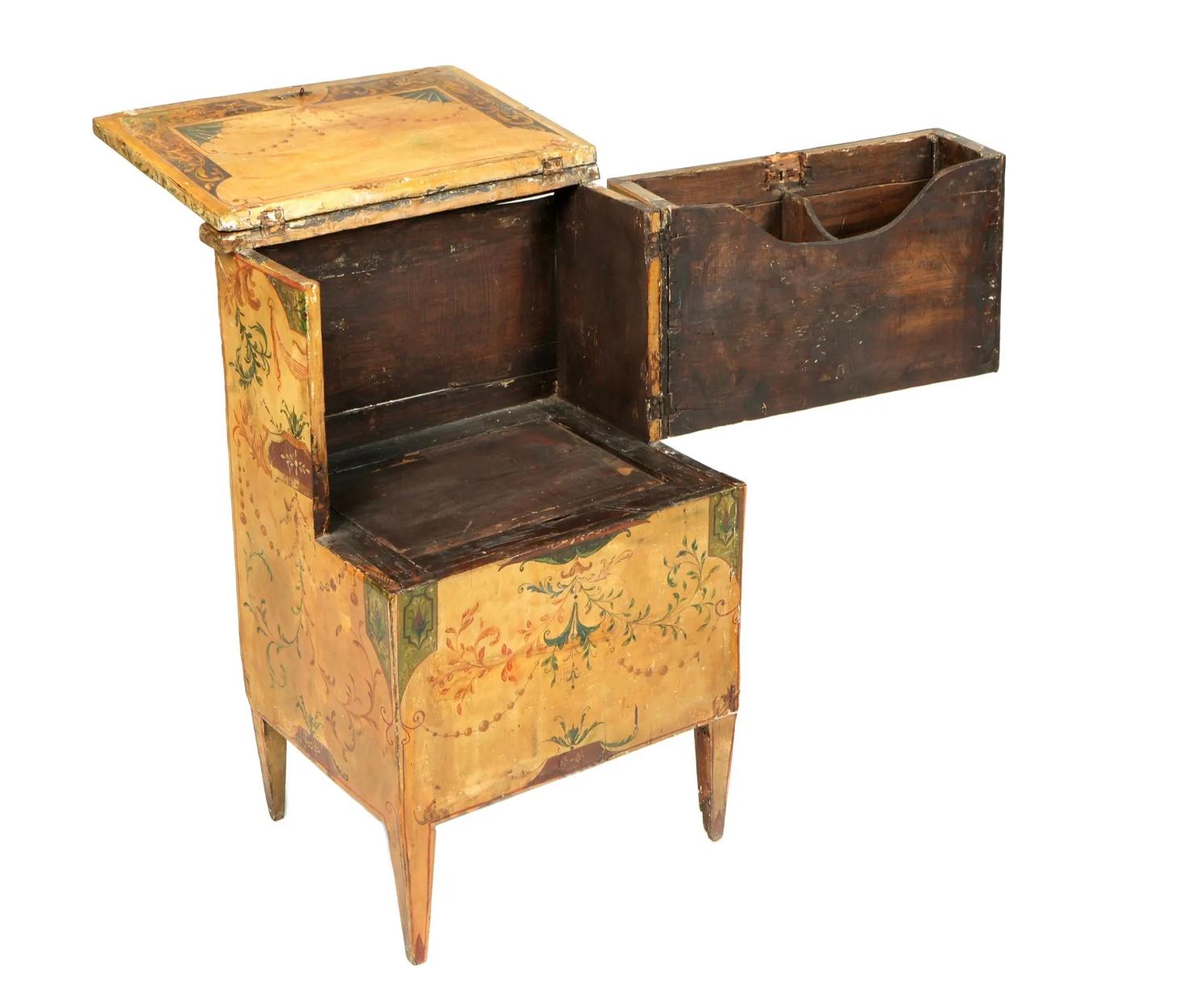 18th Century Venetian Paint Decorated Metamorphic Commode In Good Condition In Bradenton, FL