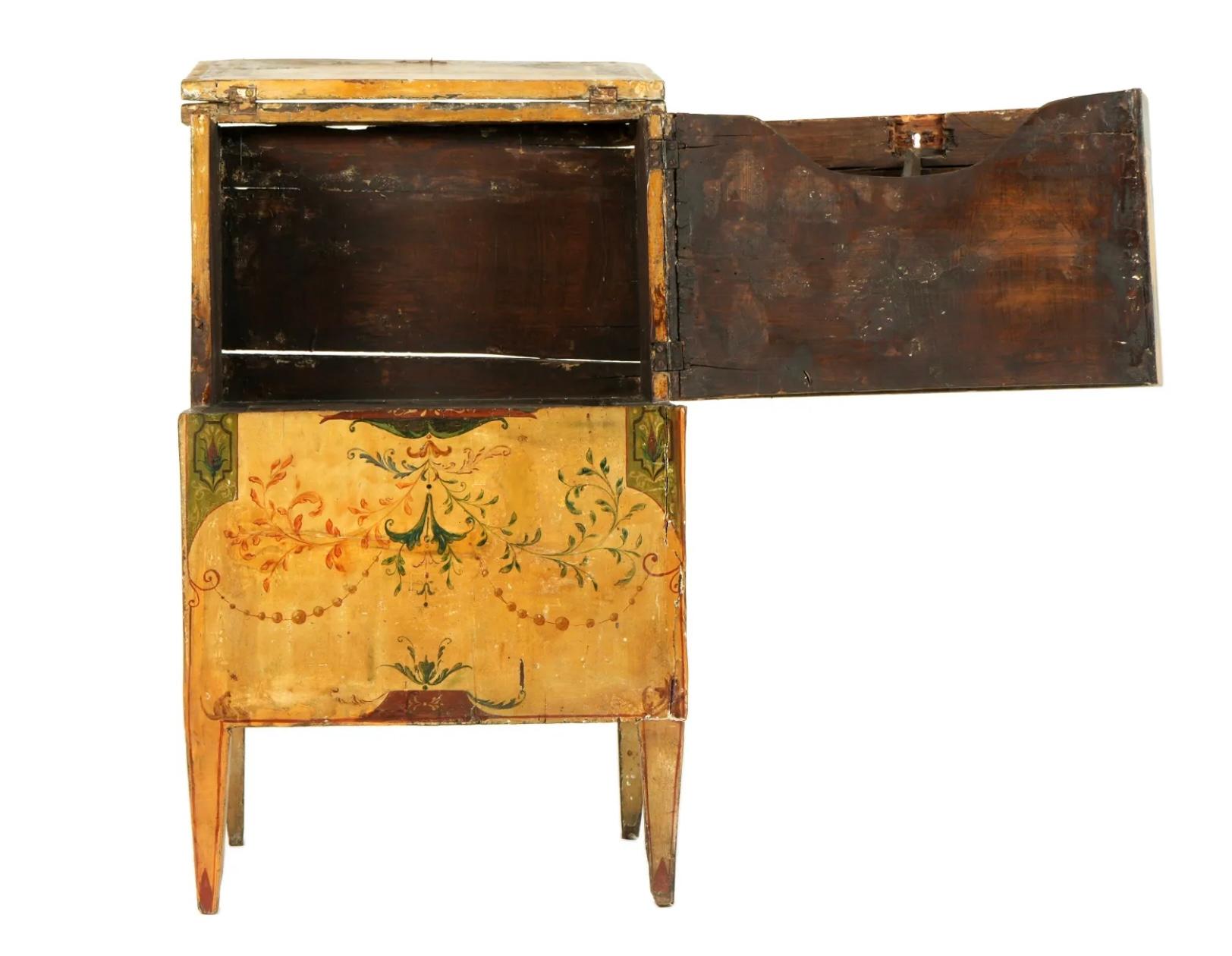 Wood 18th Century Venetian Paint Decorated Metamorphic Commode