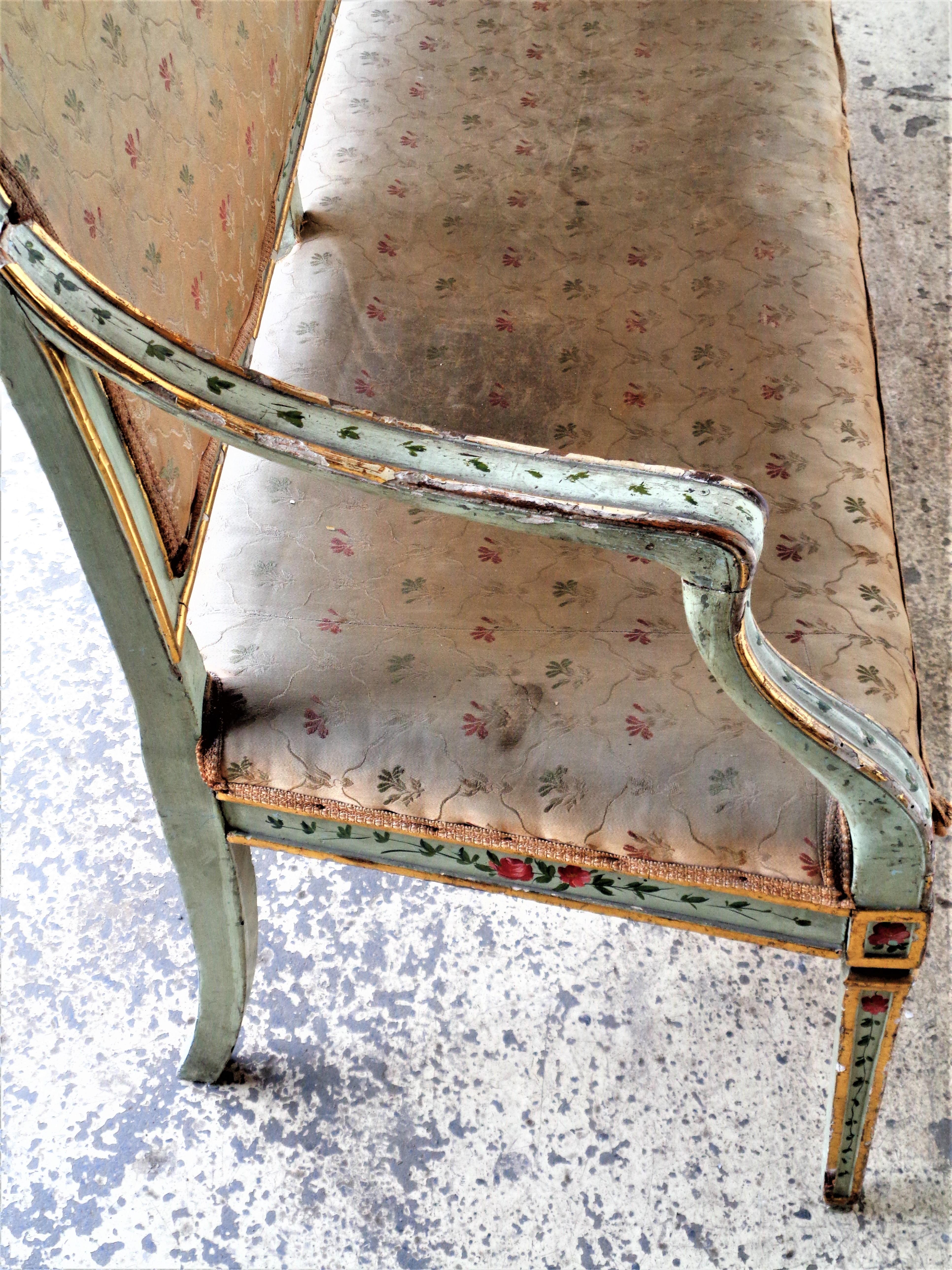 18th Century Painted Venetian Settee For Sale 3