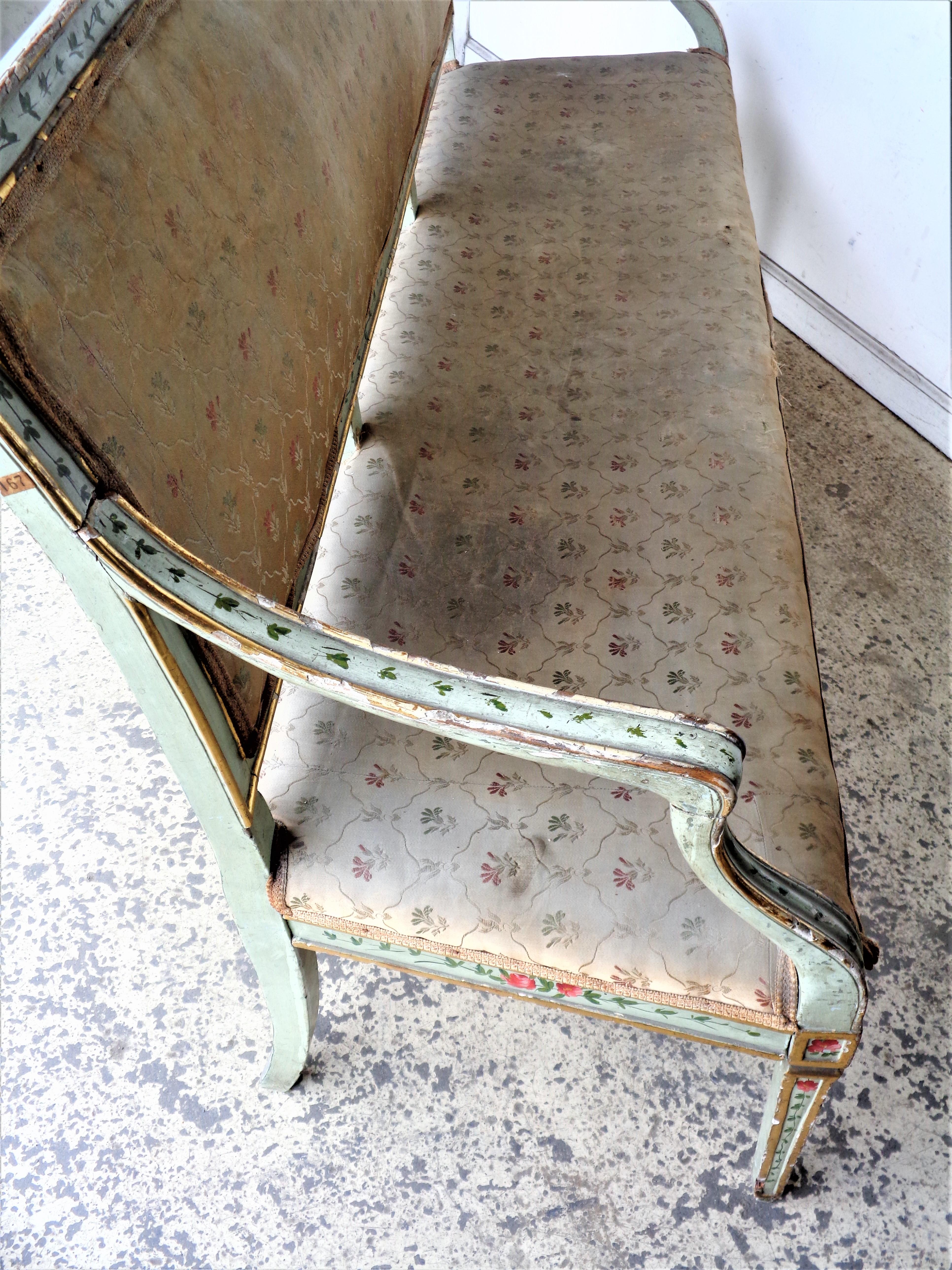 18th Century Painted Venetian Settee For Sale 4