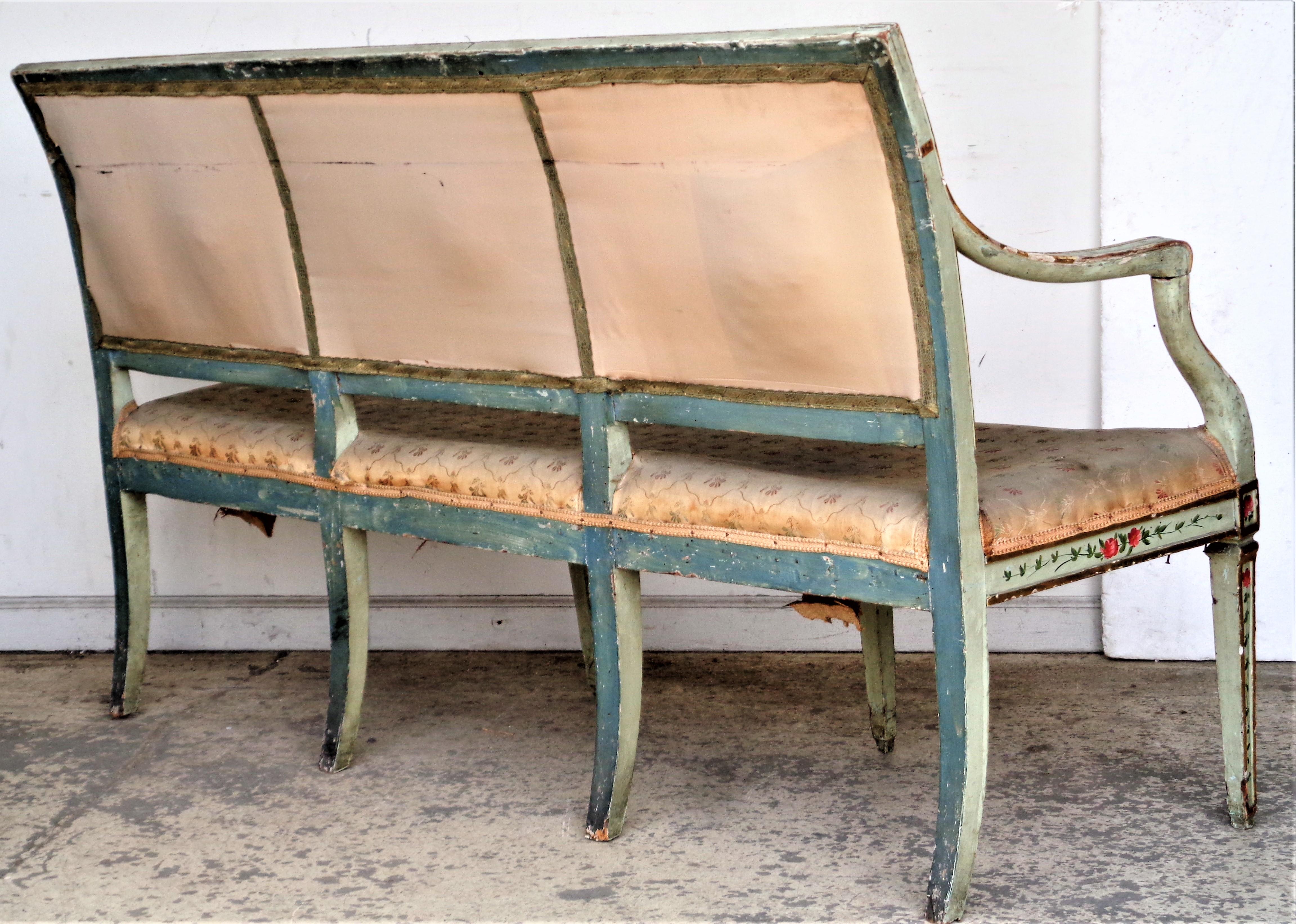 18th Century Painted Venetian Settee For Sale 5