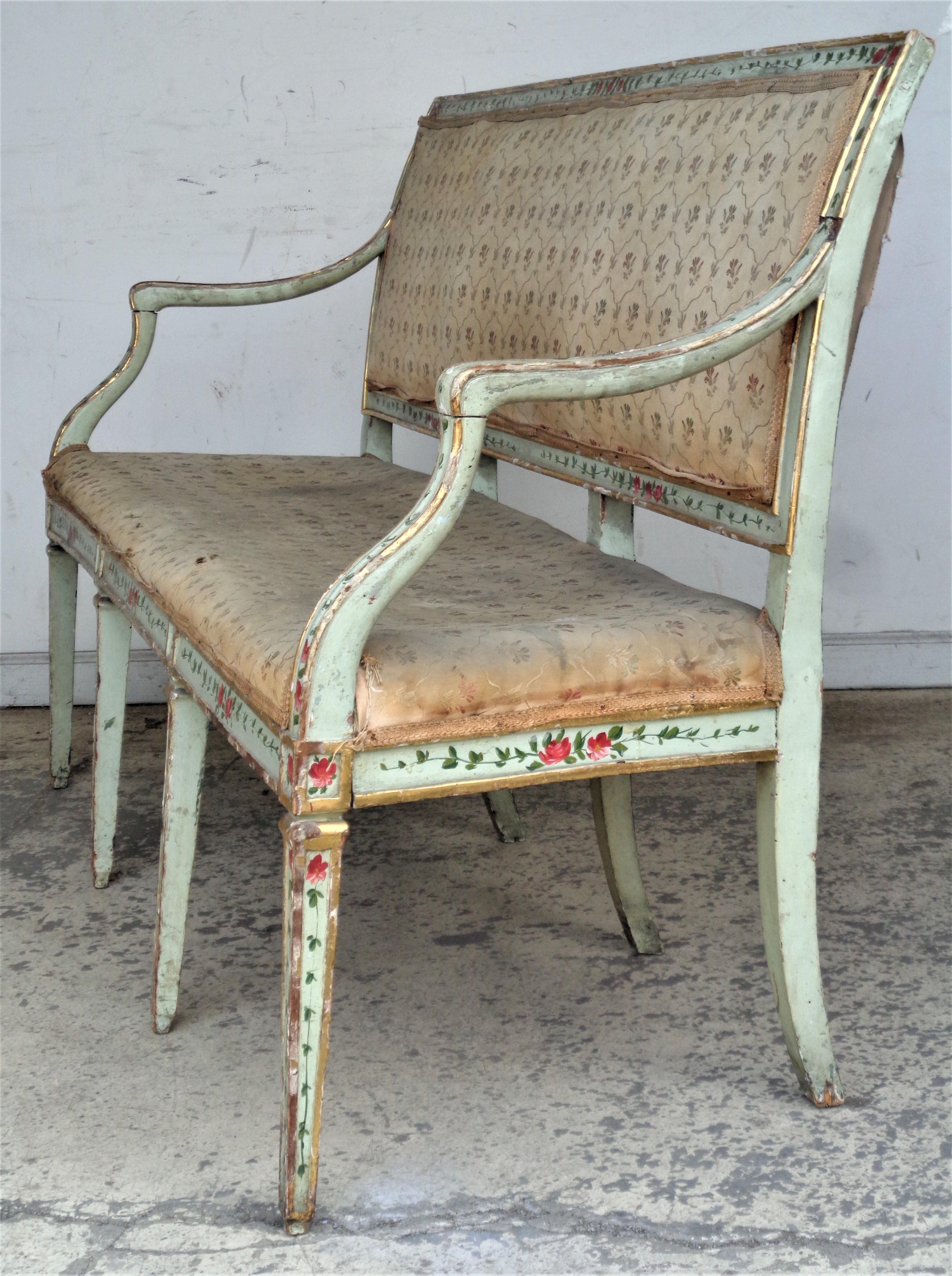 18th Century Painted Venetian Settee For Sale 8