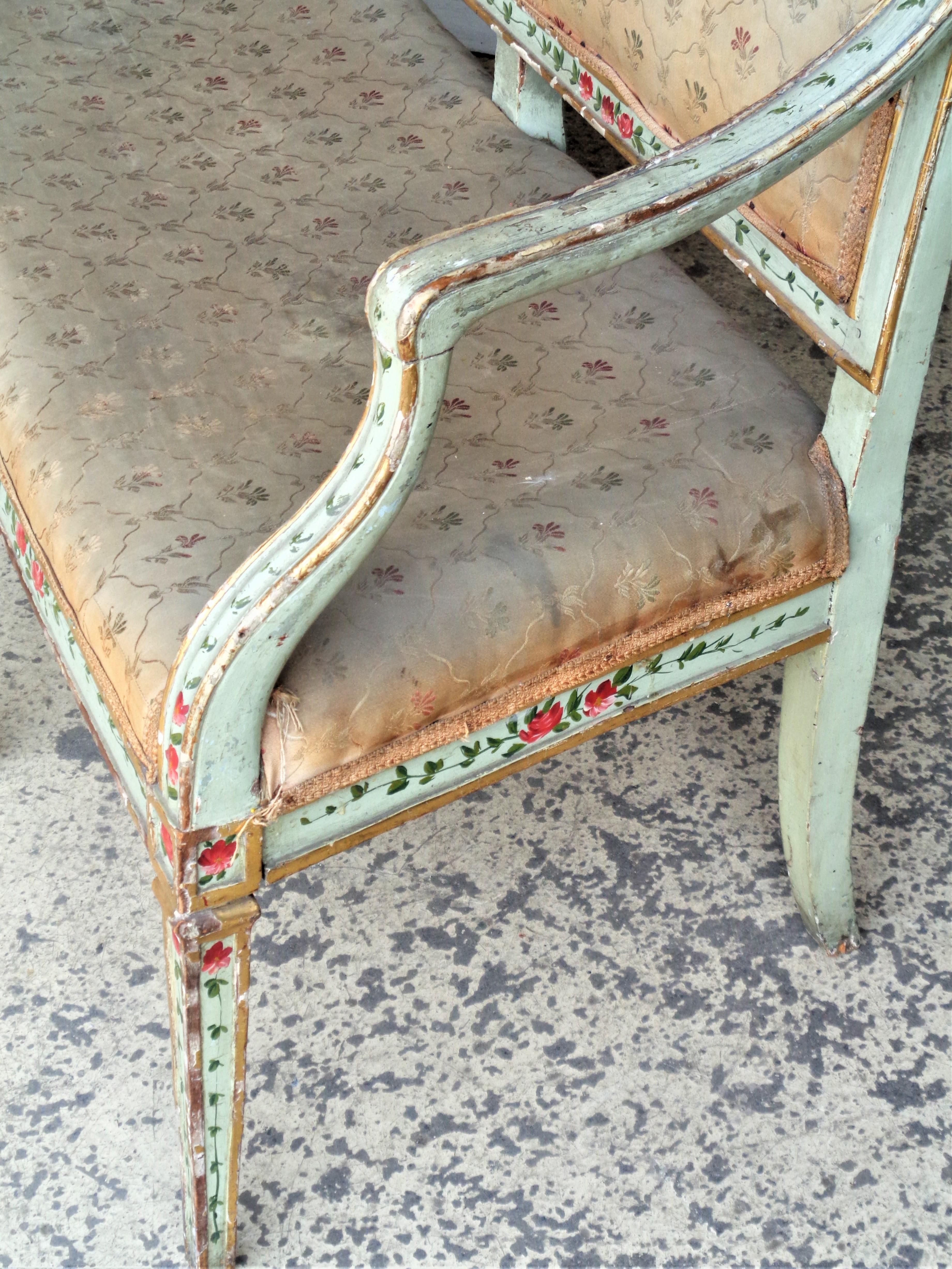 18th Century Painted Venetian Settee For Sale 9