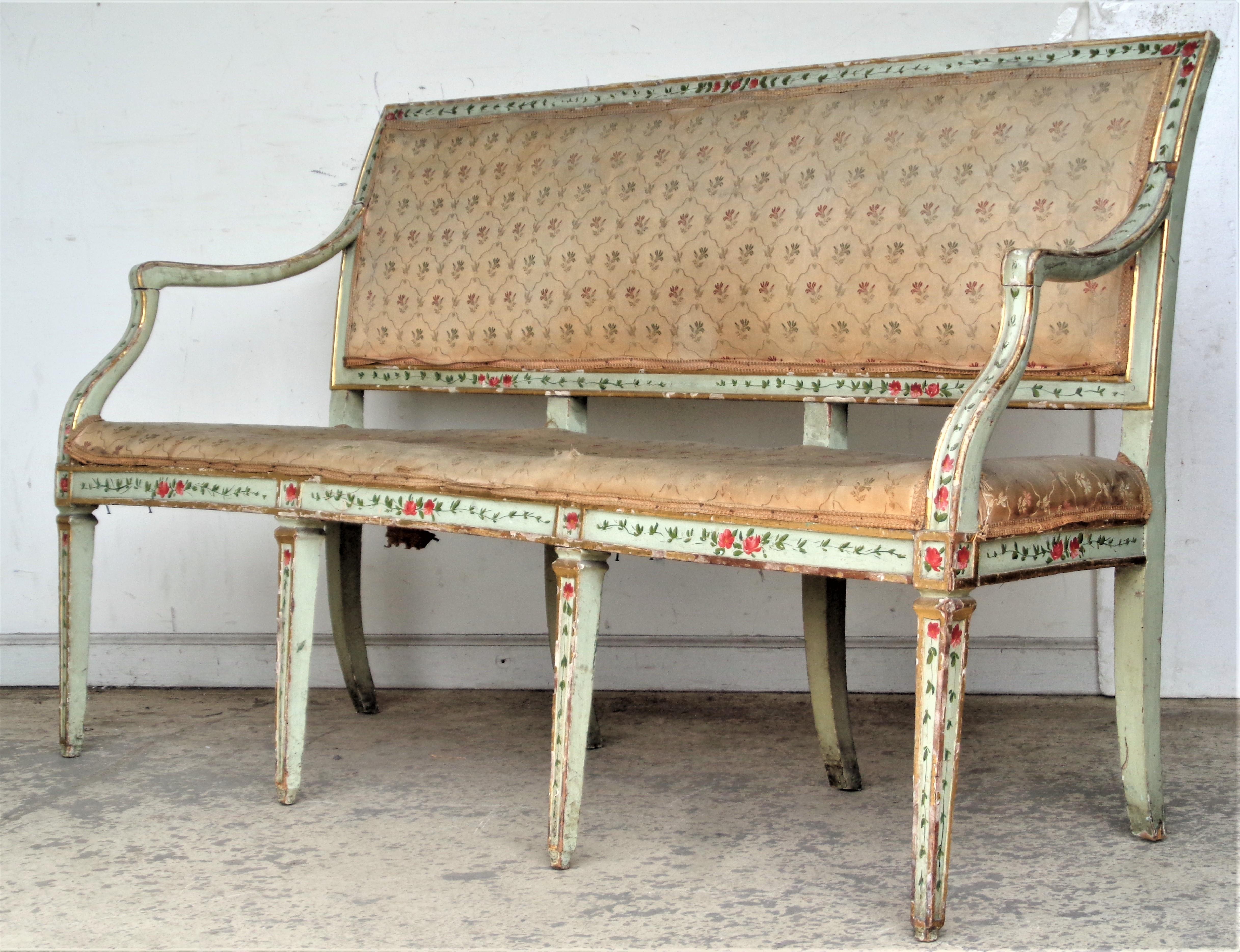 18th Century Painted Venetian Settee For Sale 11