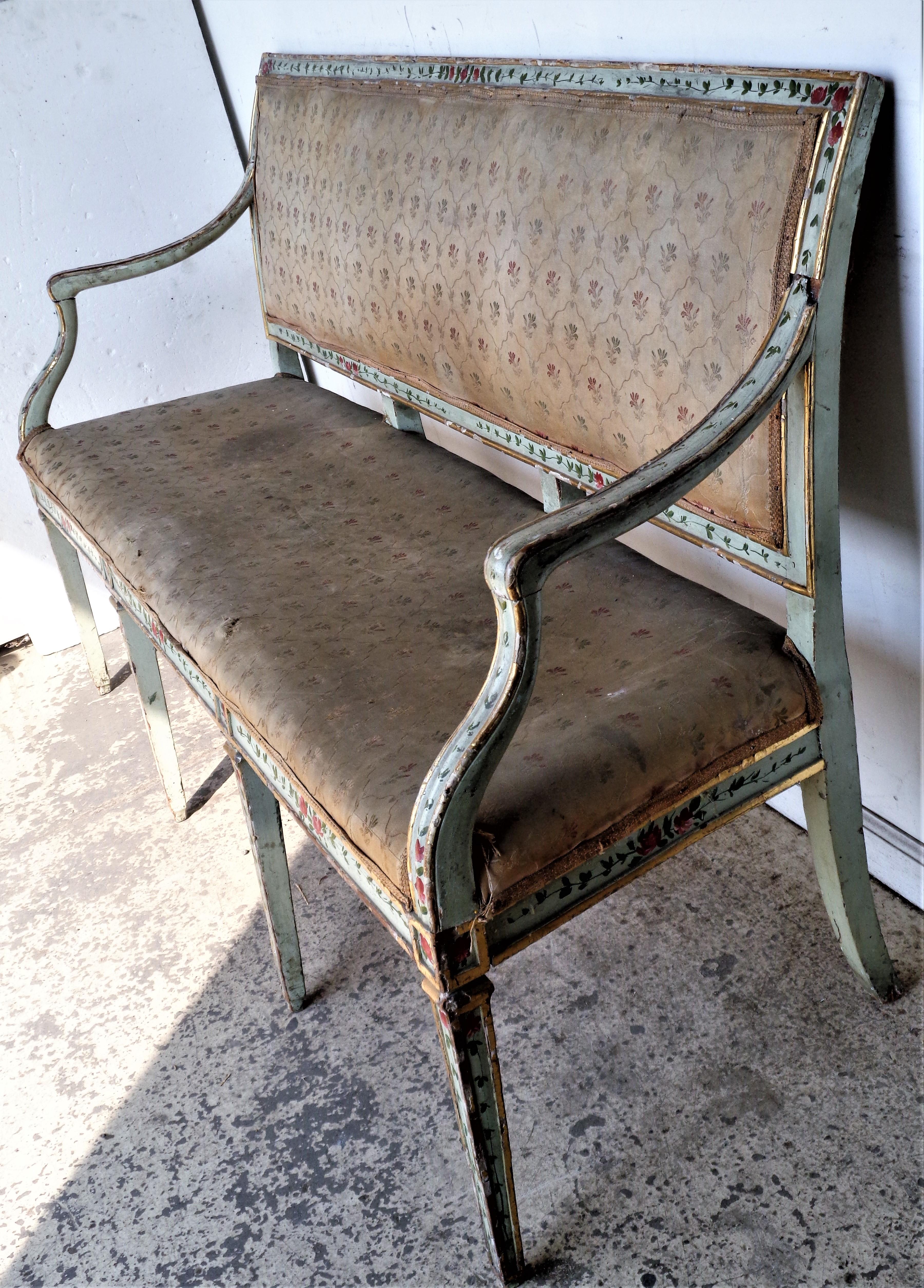 18th Century Painted Venetian Settee For Sale 12