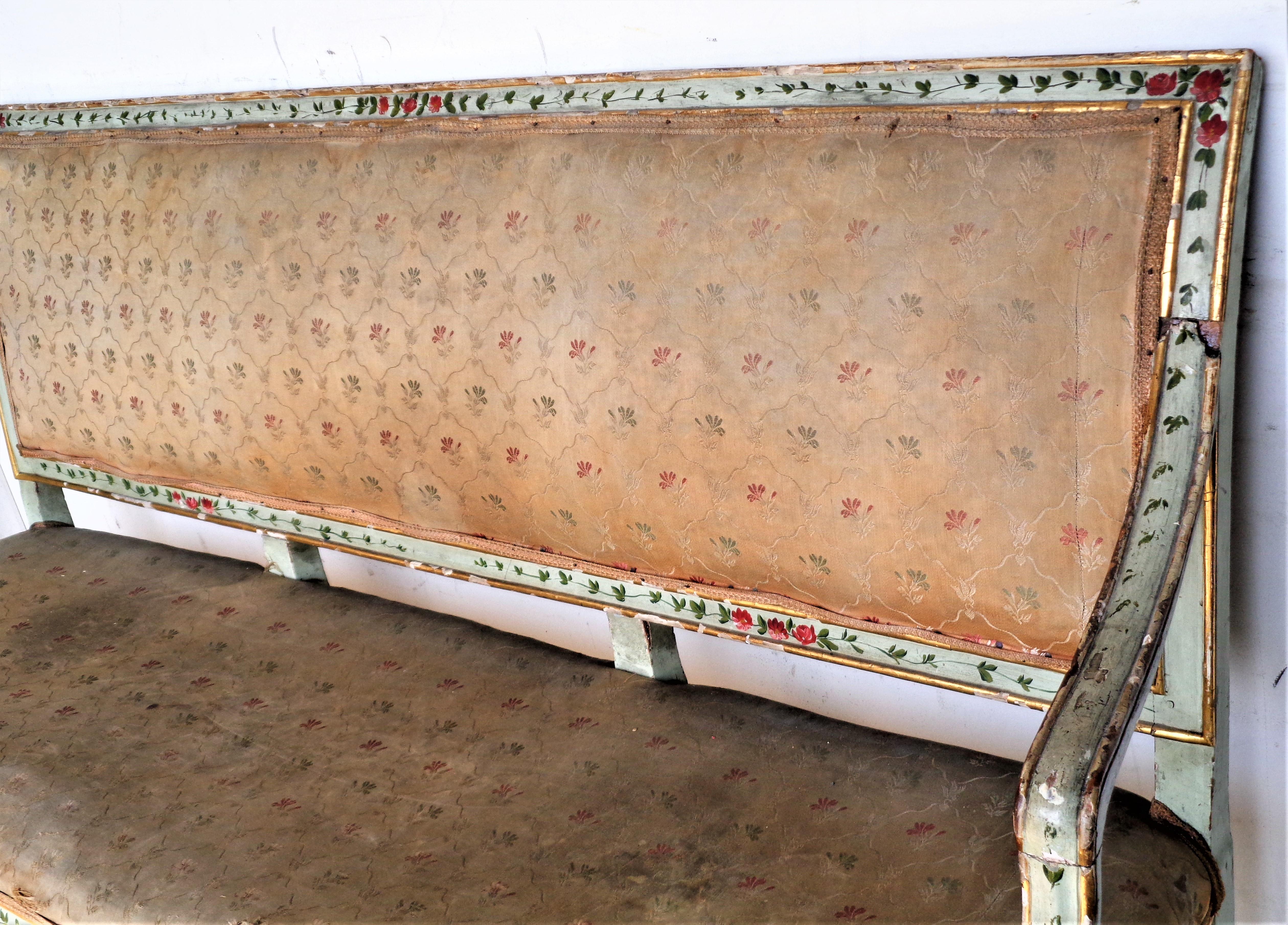 18th Century Painted Venetian Settee For Sale 13