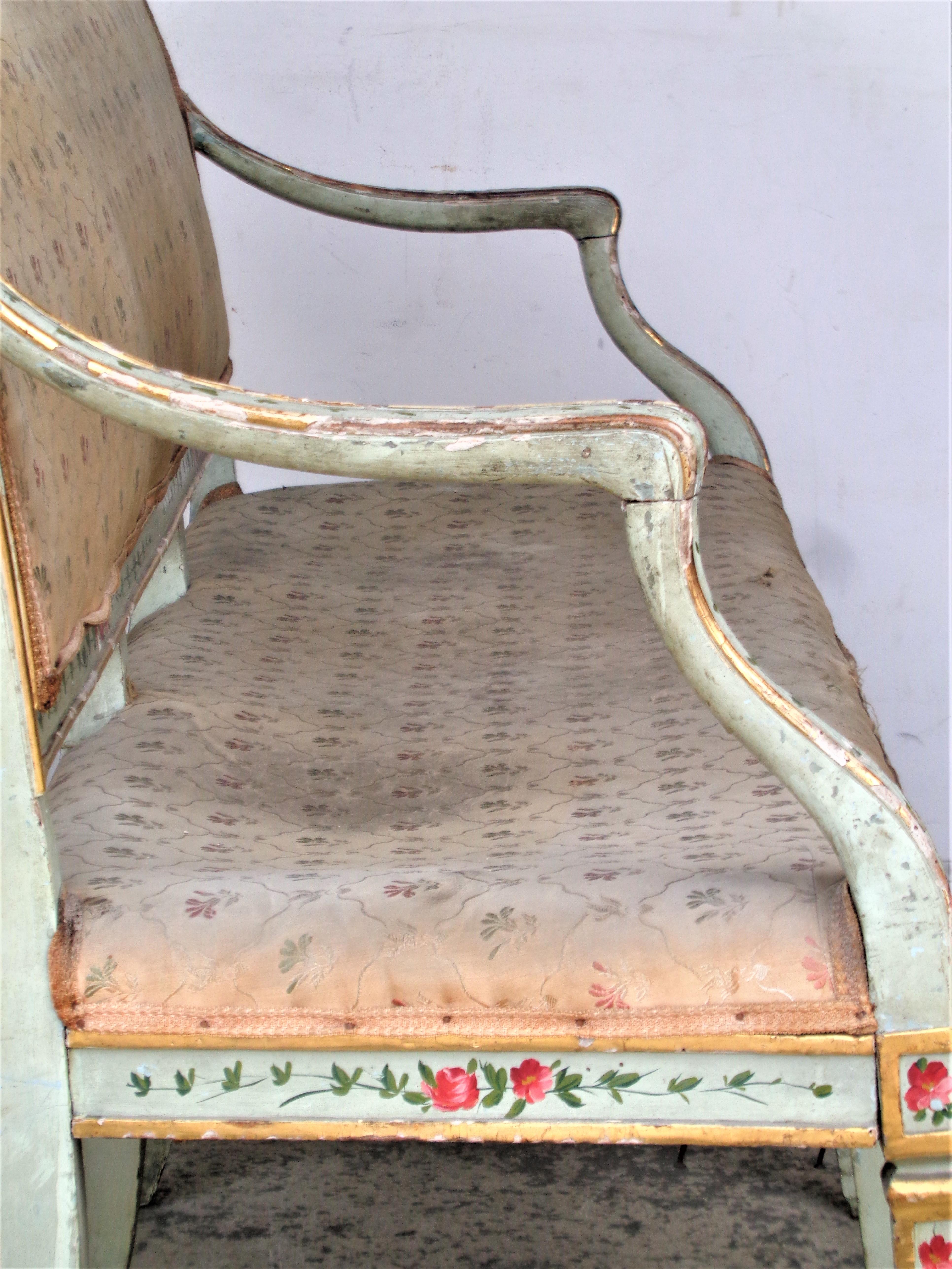 18th Century Painted Venetian Settee For Sale 2