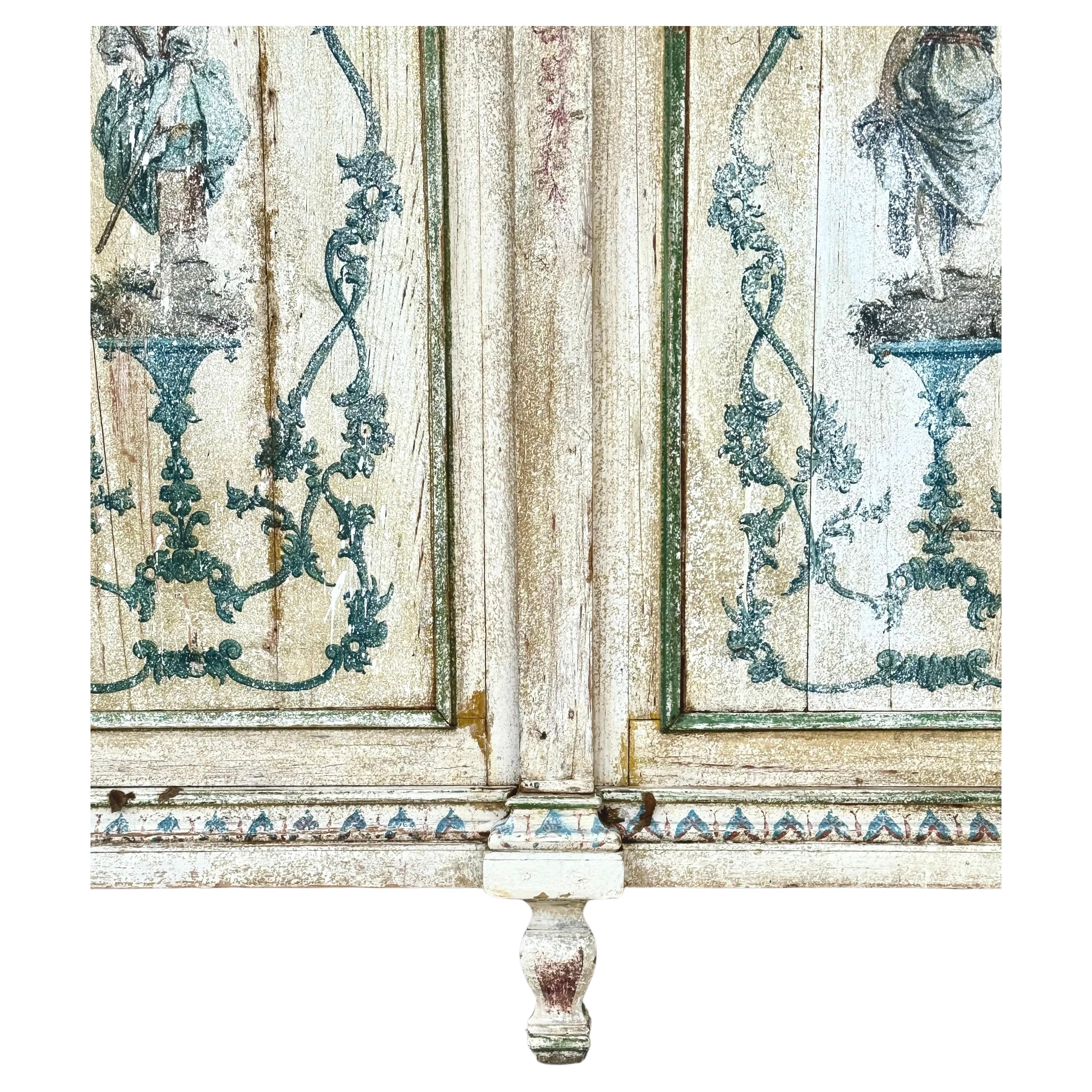 18th Century Venetian Painted Two Door Cabinet  For Sale 1